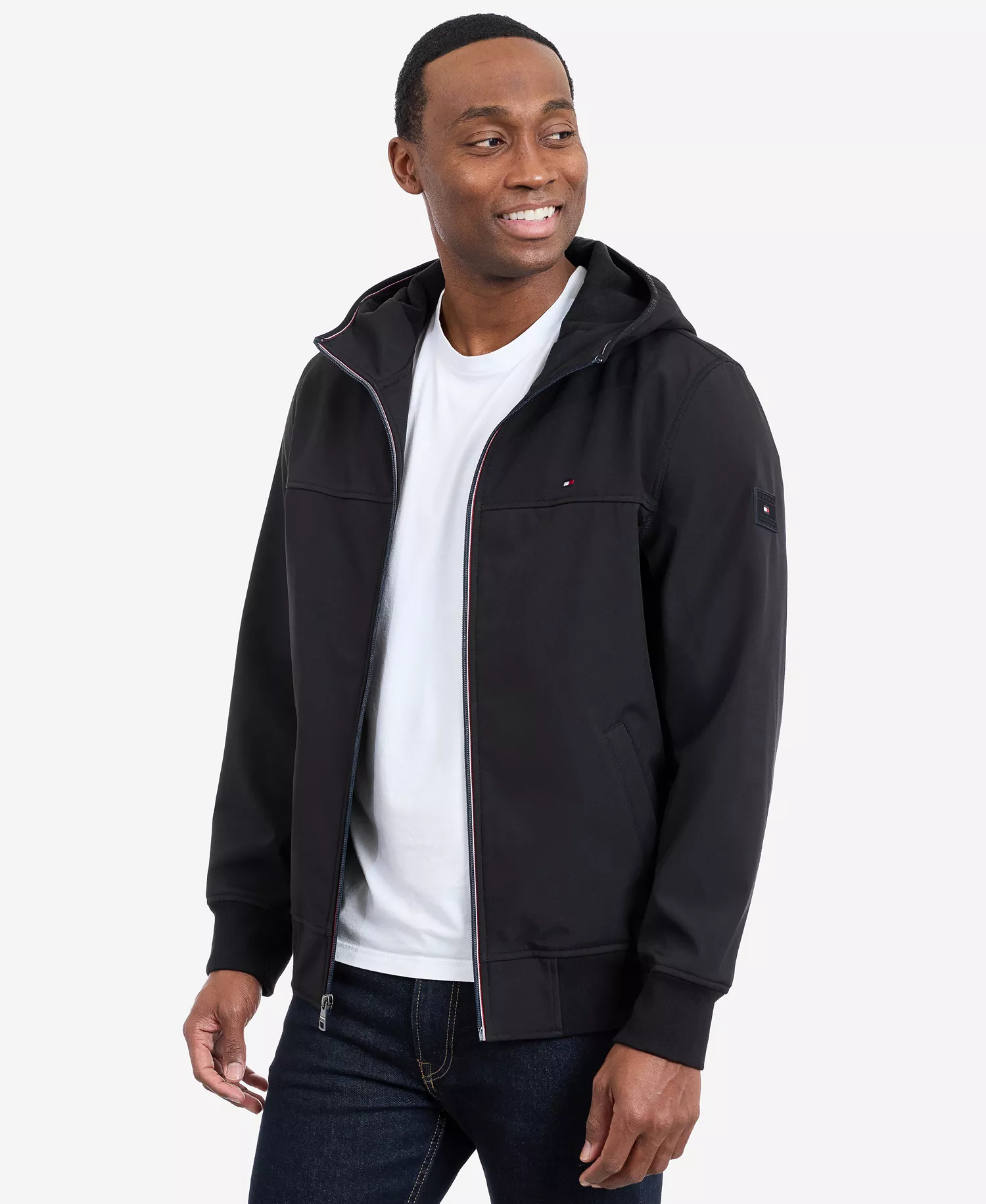 Men's Hooded Softshell Jacket - Black - 2XL