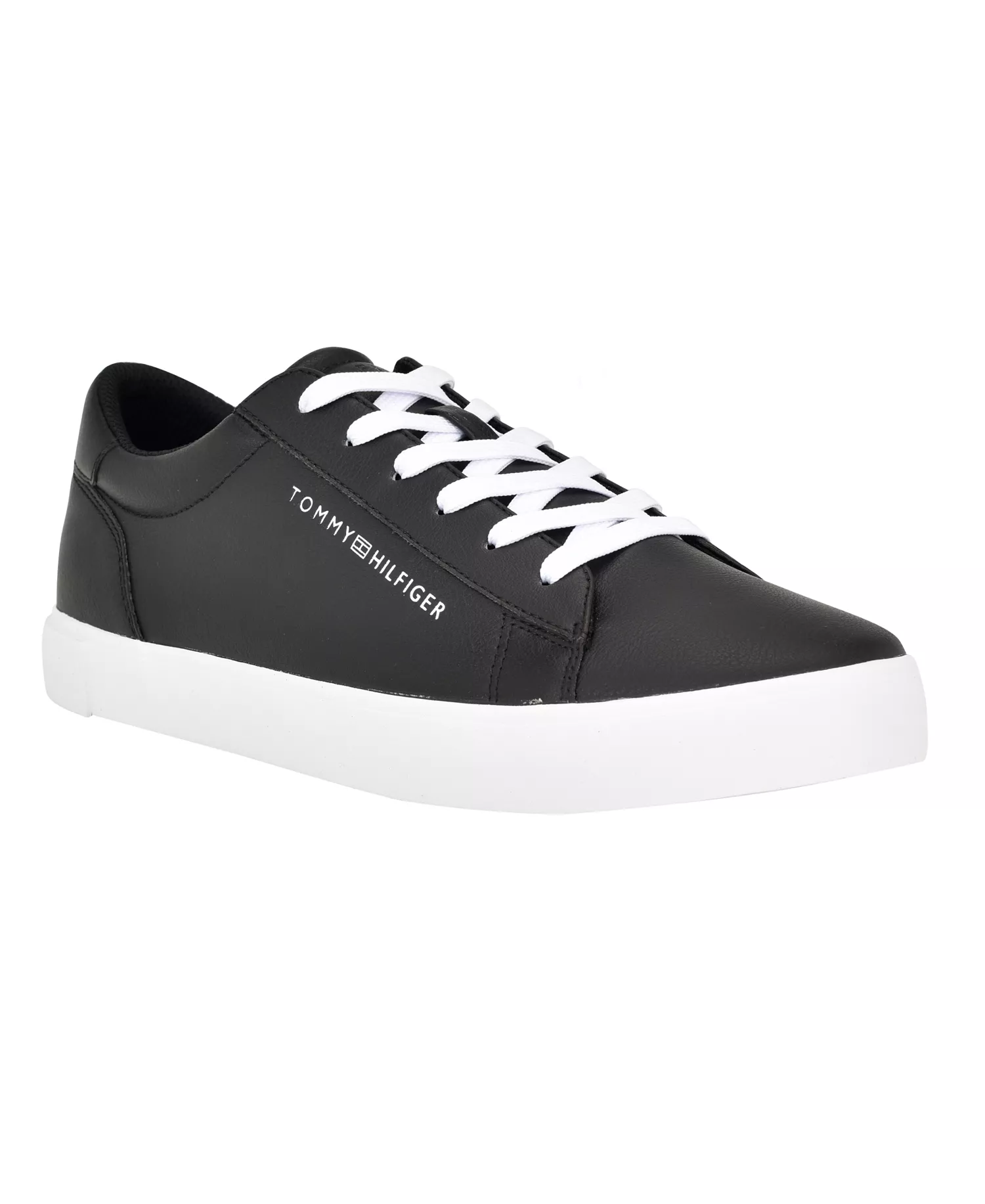 Men's Ribby Lace Up Fashion Sneakers - Black, White - 10.5M