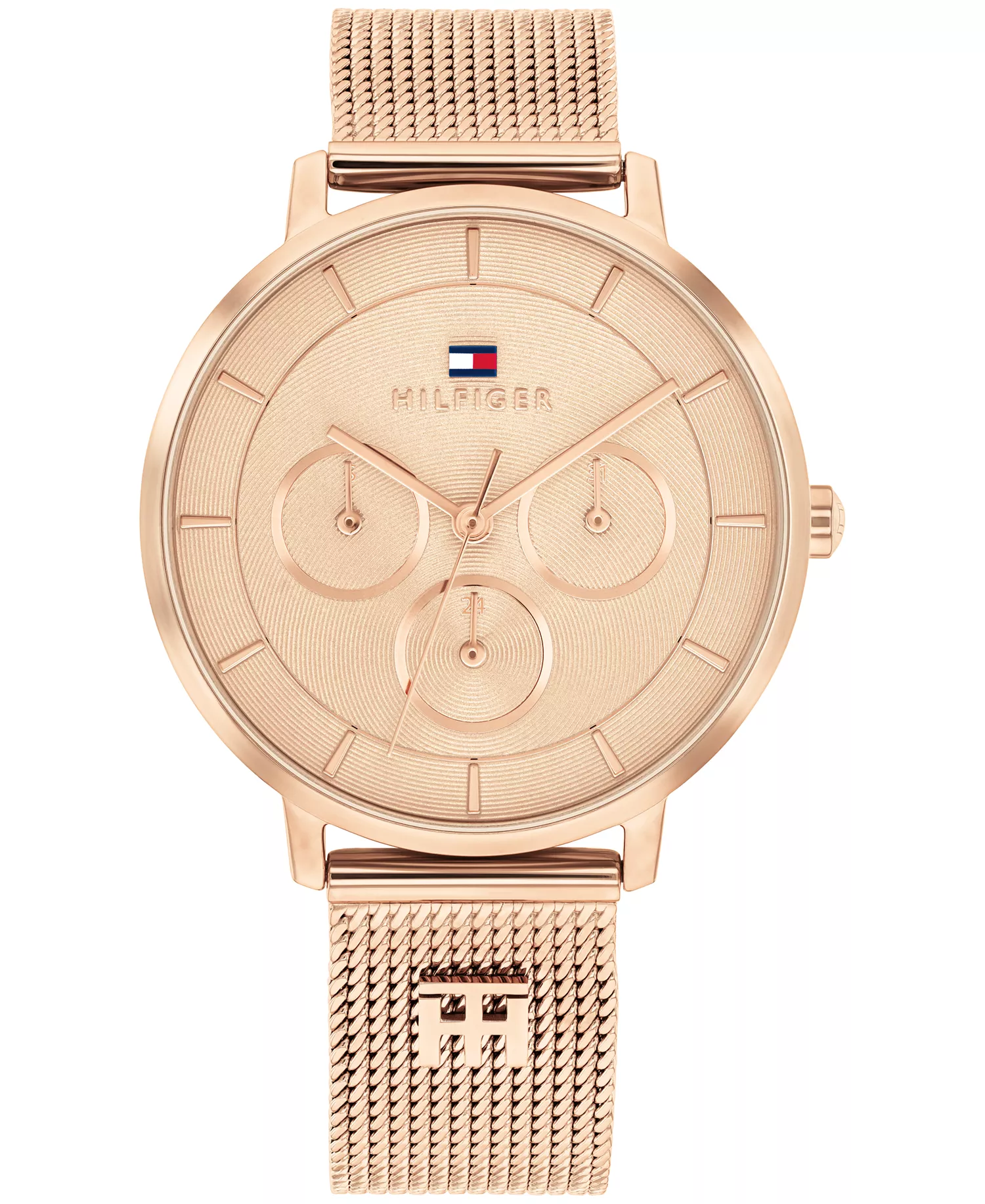 Women's Multifunction Rose Gold Tone Stainless Steel Mesh Bracelet Watch, 36mm - Rose Gold - No Size