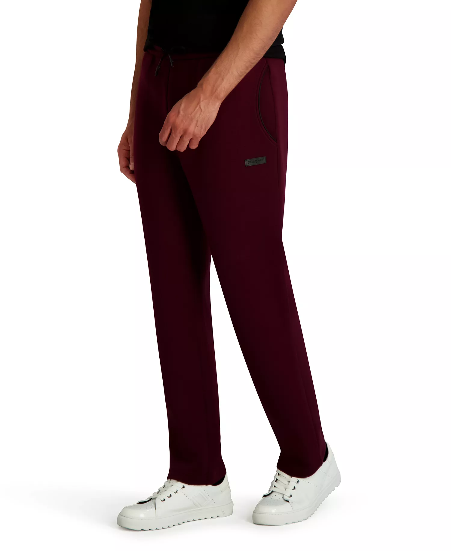 Men's Drawstring Waistband Pants - Wine - L
