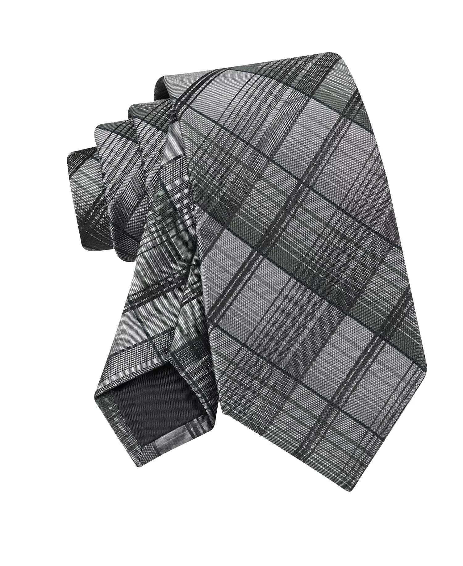 Men's Leah Plaid Tie - Gray - ONE SIZE