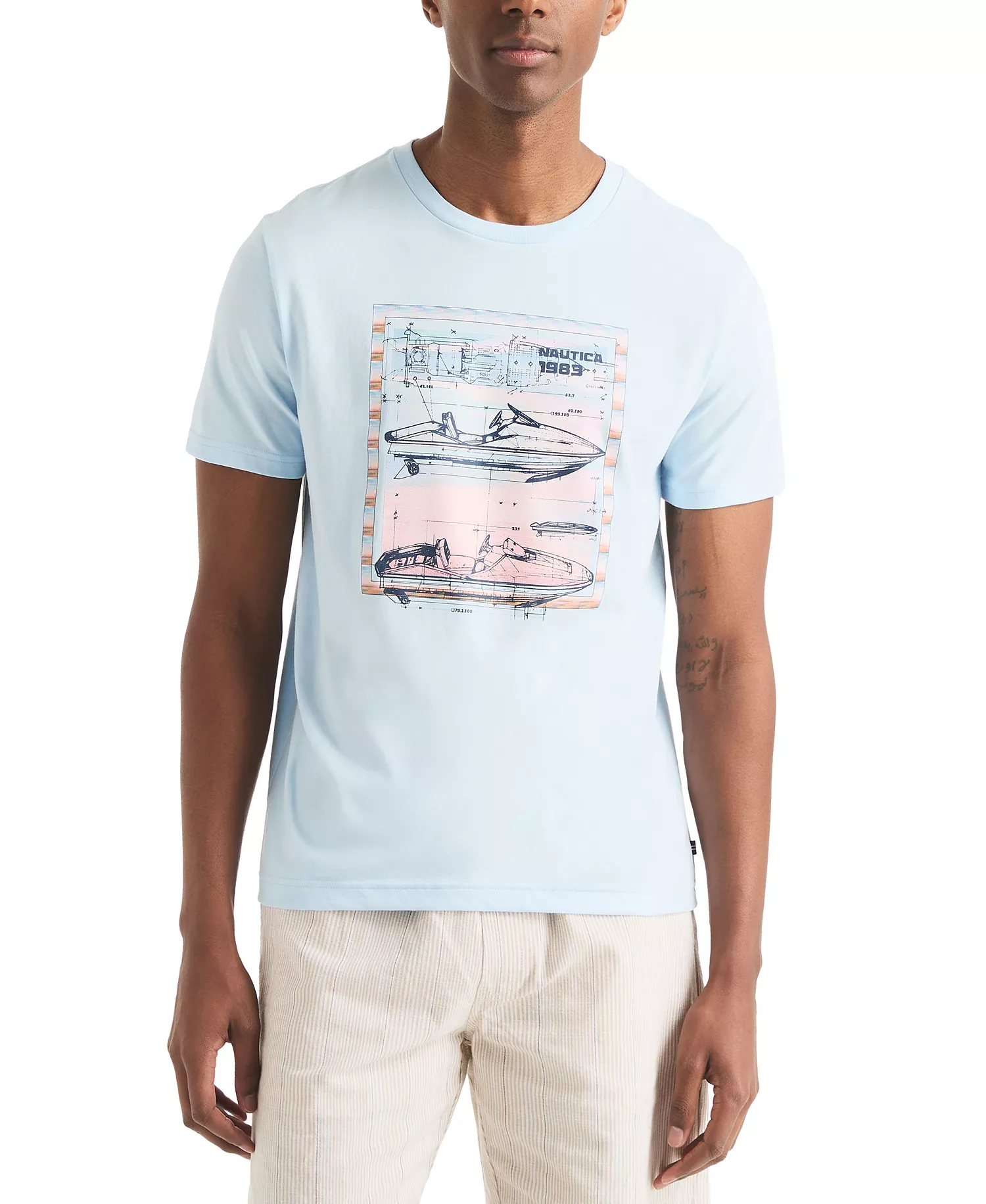 Men's Jet Ski Graphic T-Shirt - Ice Blue - 2XL