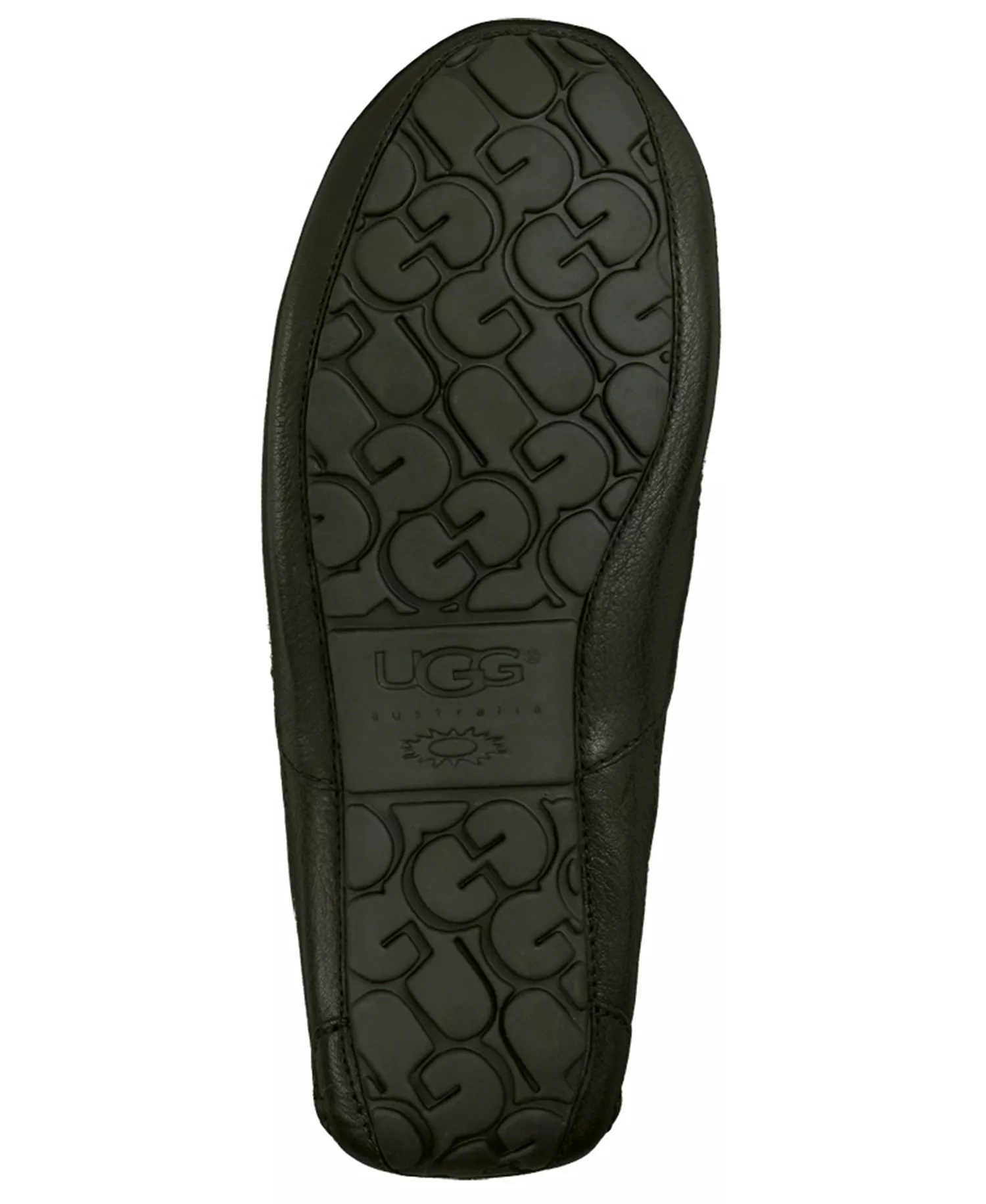 Men's Ascot Leather Moccasin Slippers - Black - 10