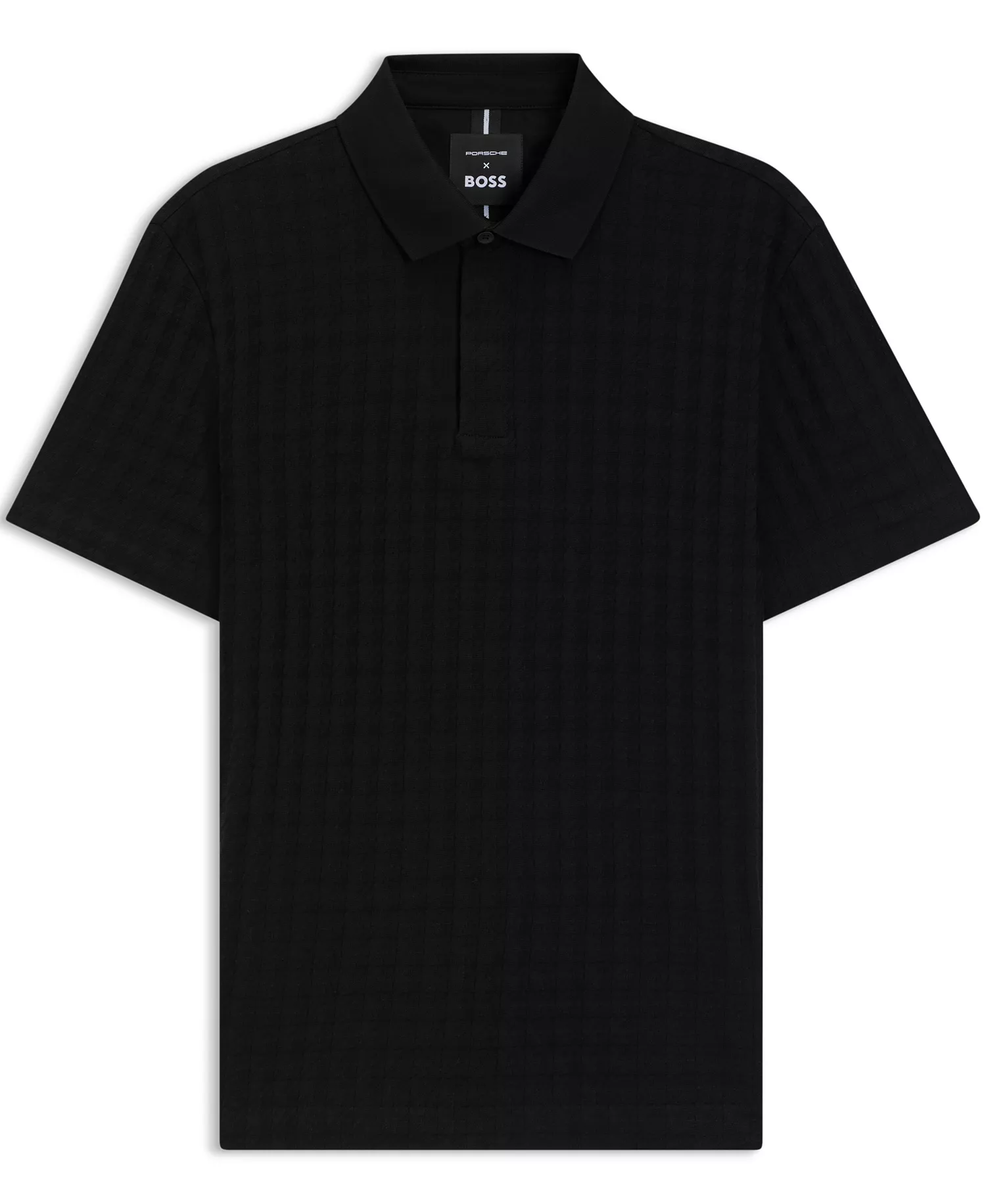 Porsche x BOSS Mercerized Cotton Houndstooth Polo shirt - Black - M