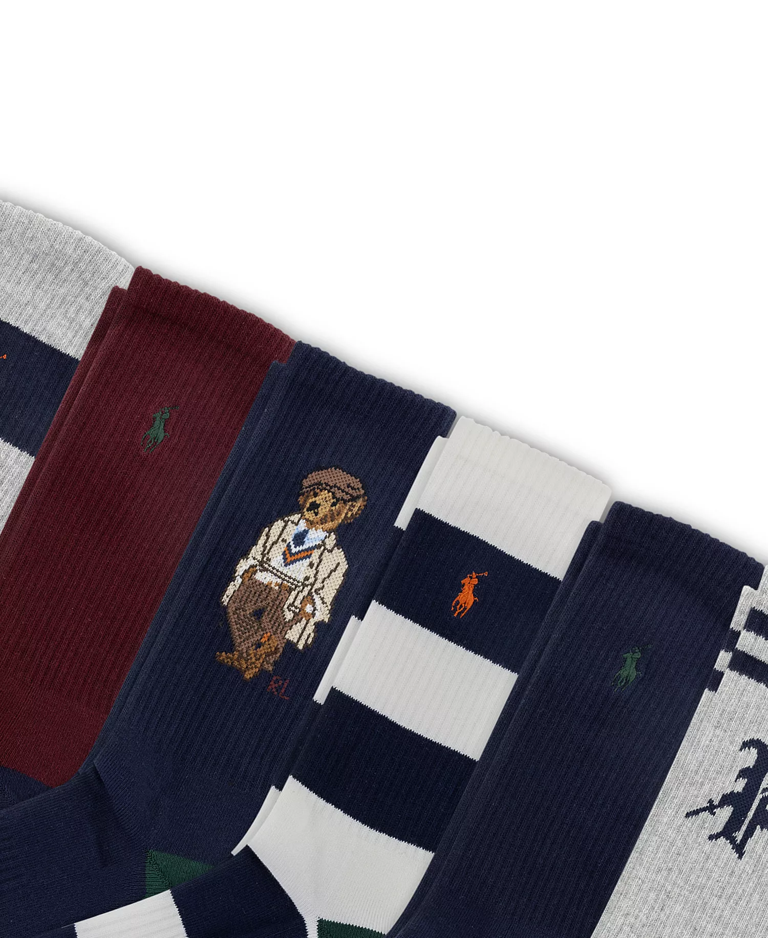 Men's 6-Pack Bear Crew Socks - Asst - 7-12
