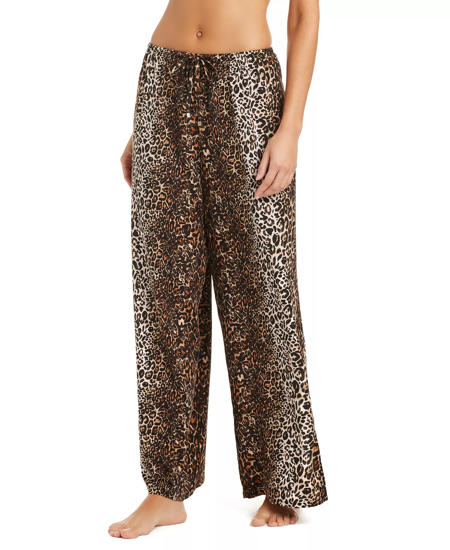 Women's Feline Fine Printed Waist Side Lit Drawstring Pants, Macy's Exclusive - Natural - L