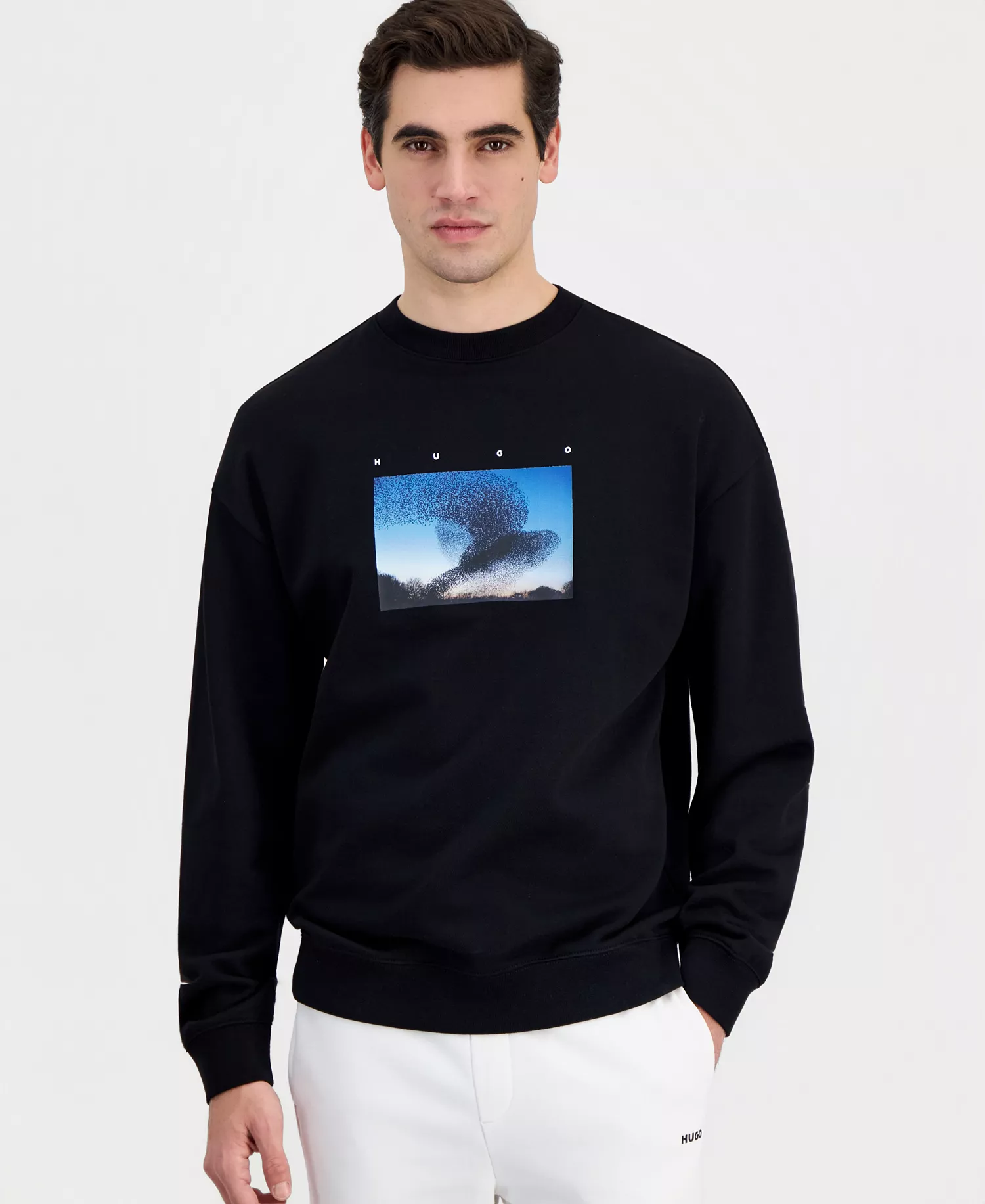 Men's Dorizonto Relaxed-Fit Graphic Print Sweatshirt - BLACK - L