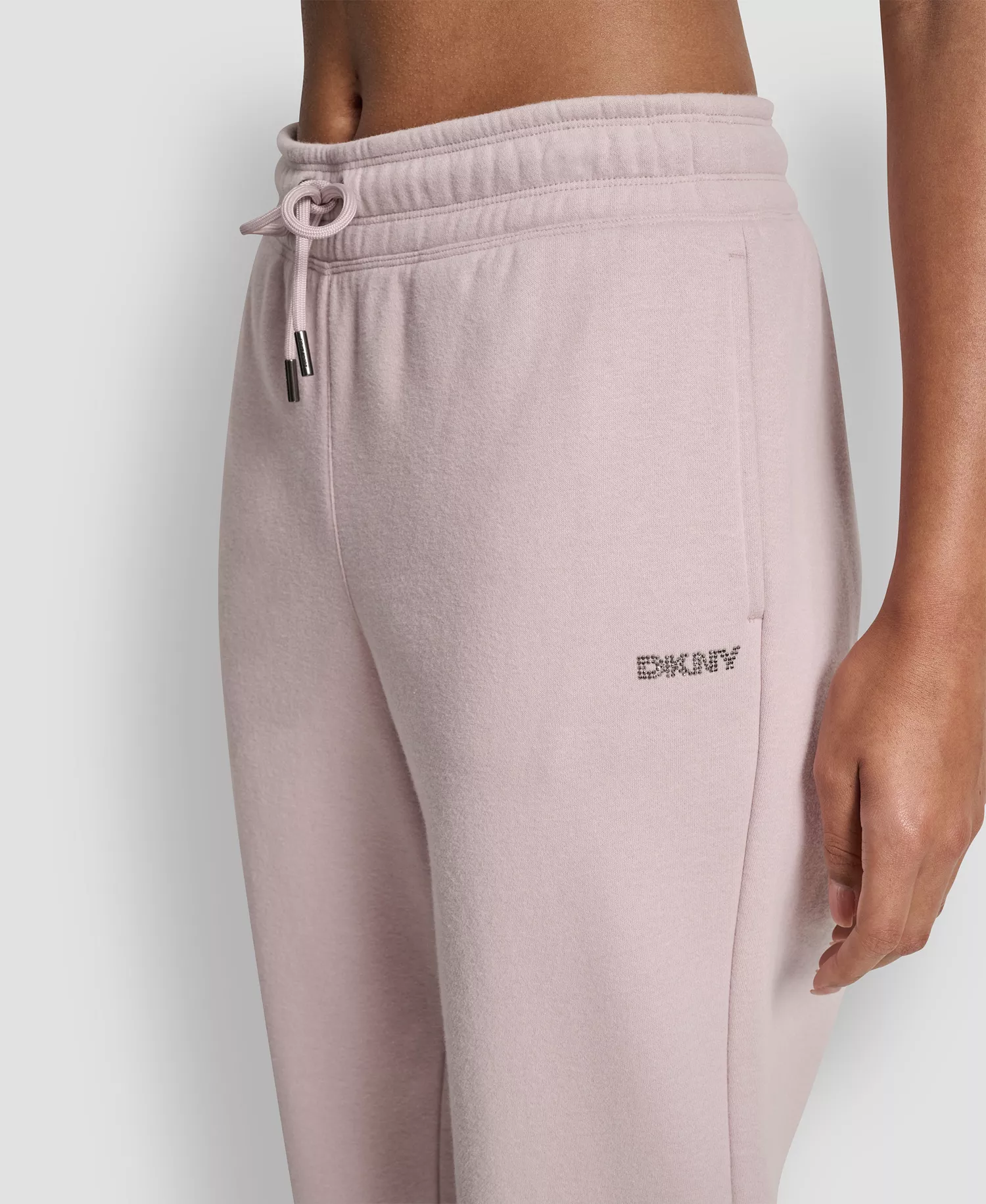 Women's Rhinestone Logo Cuffed Jogger - Allure - L