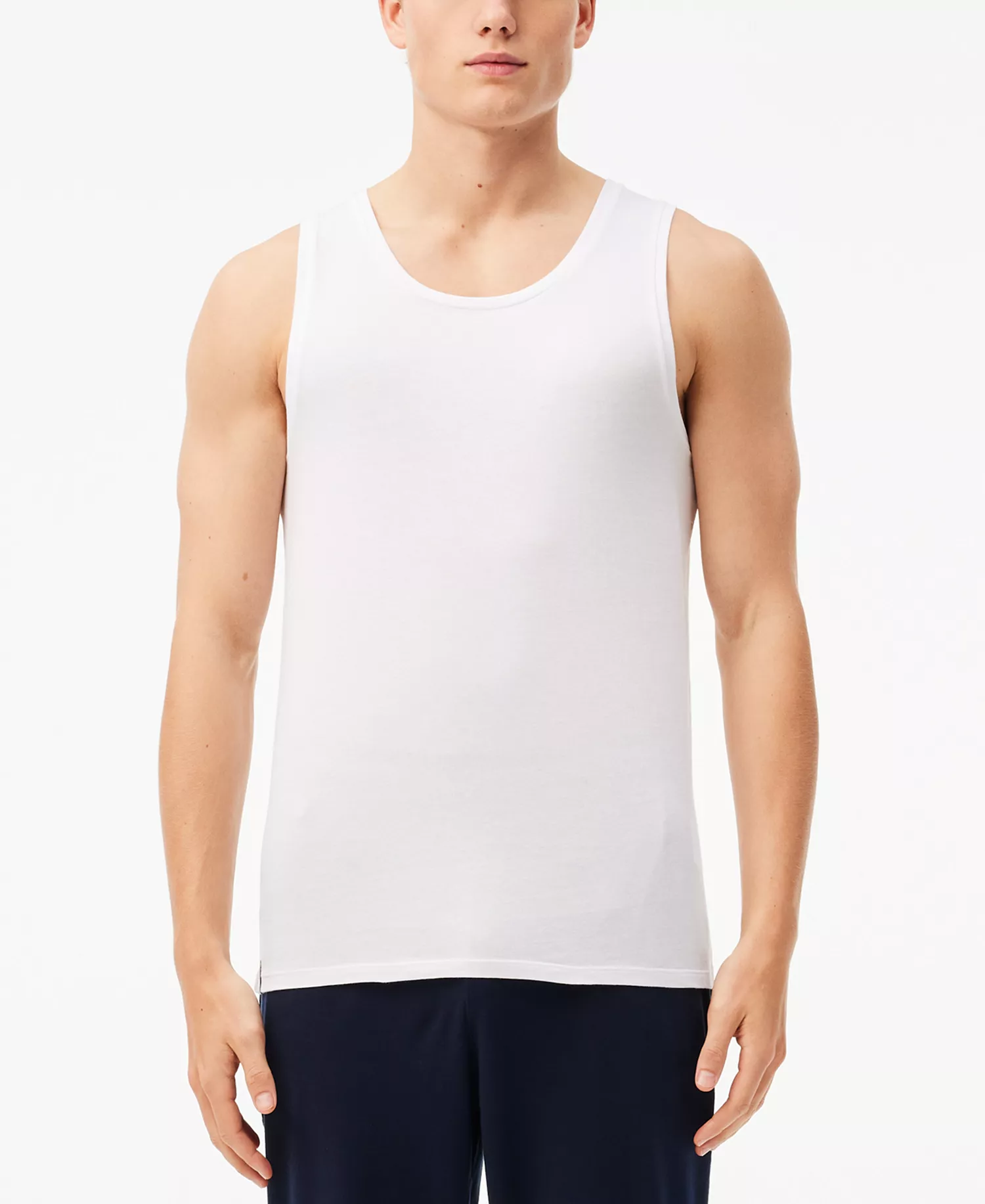 Men's 3-Pack Slim Fit Cotton Tank tops - WHITE - L