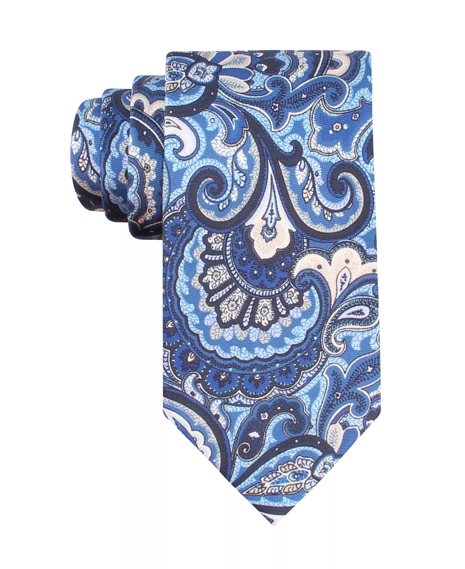 Men's Paisley Print Tie - Navy - ONE SIZE