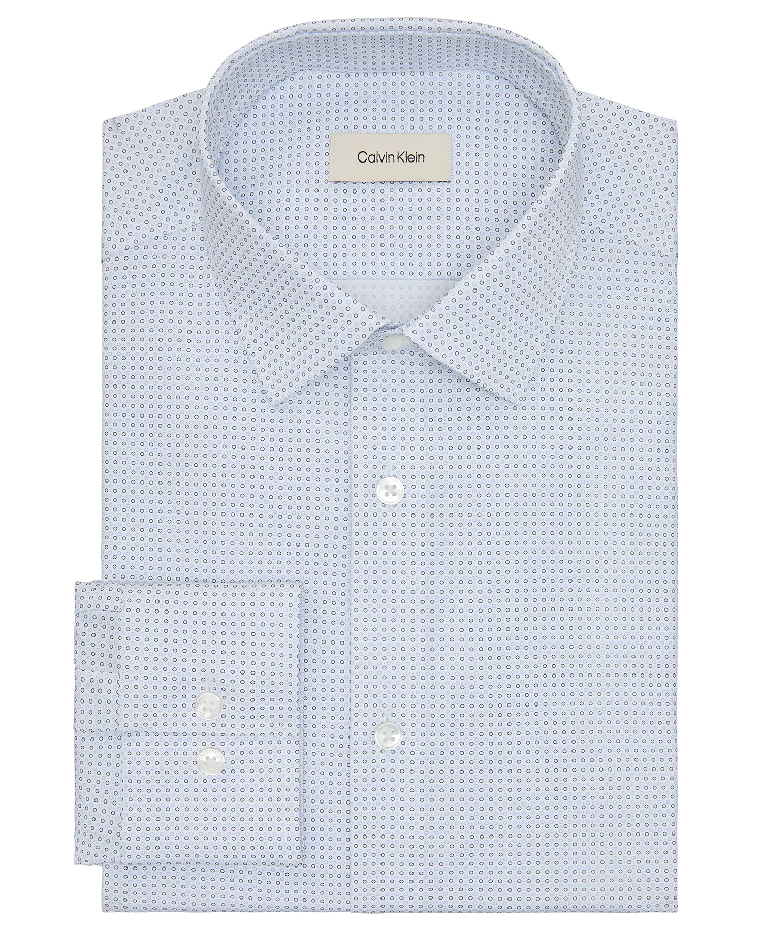 Men's Refined Cotton Stretch Regular Fit Dress Shirt - Blue Multi - 15 32/33