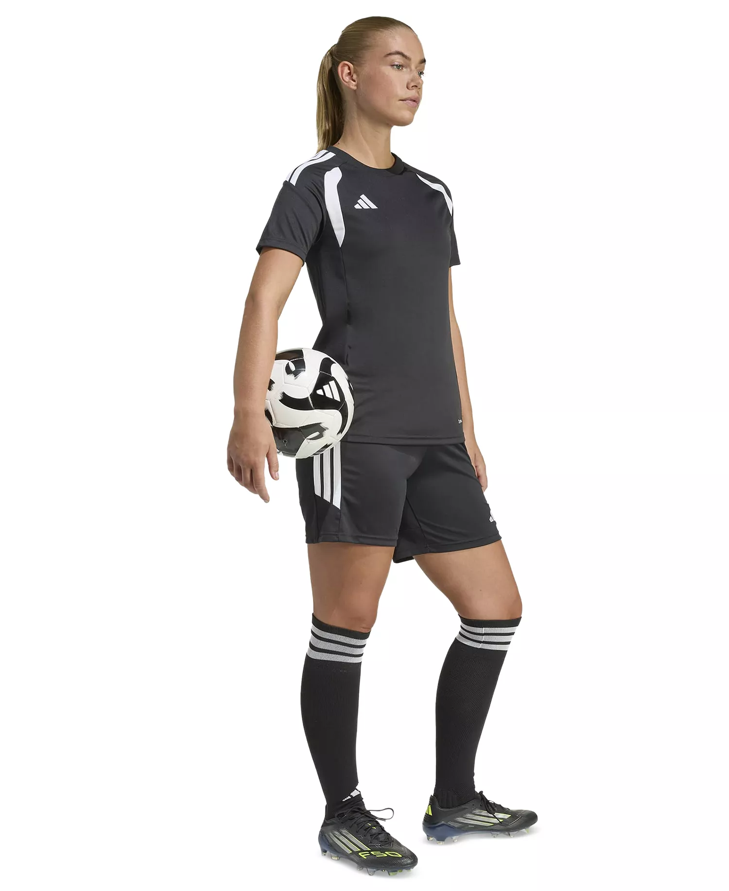 Women's Tiro 26 League Soccer Jersey T-Shirt - Black/white - 2XL