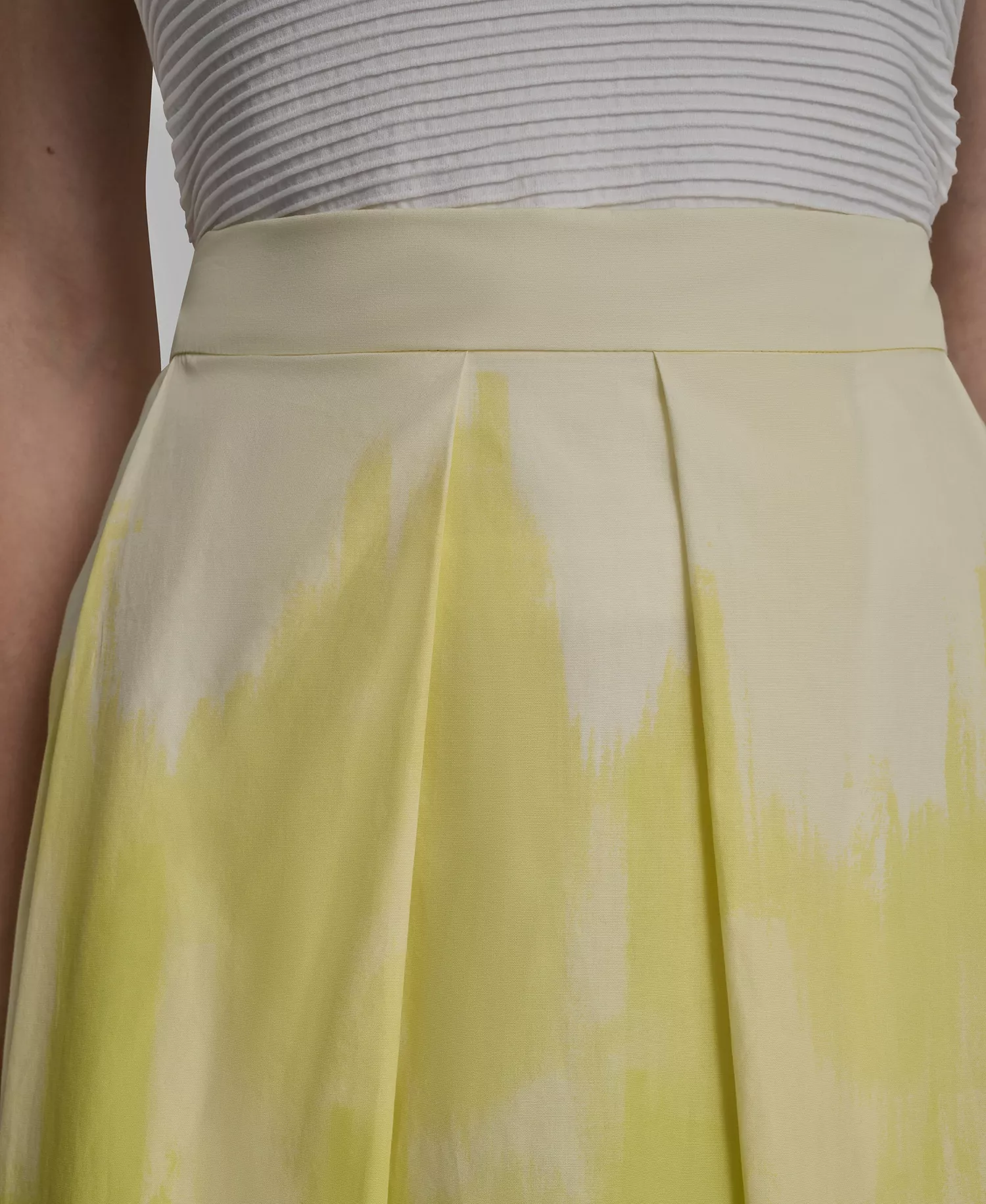 Women's Ombre Print Poplin Side Zipper A-Line Skirt - Daybreak Haze - L