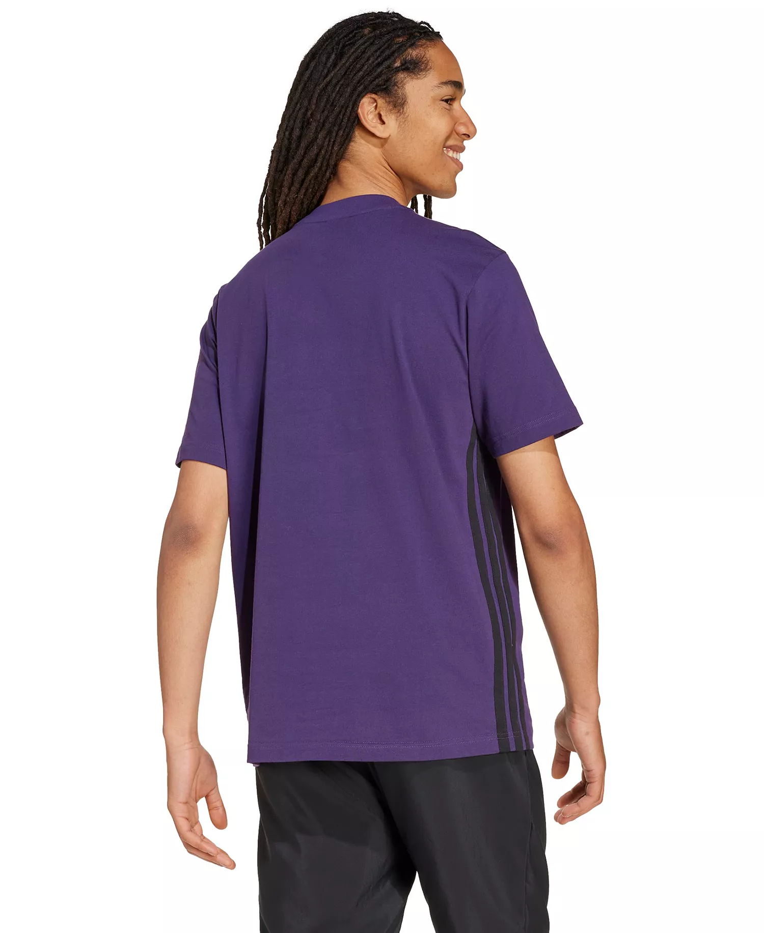Men's Essential Three-Stripes Single Jersey T-Shirt - Aurora Plum - 2XL