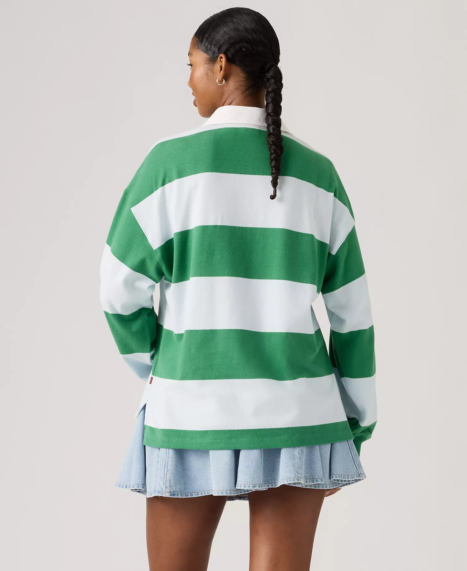 Women's Rugby Long-Sleeve Collared Top - Katie Stripe Multi - L