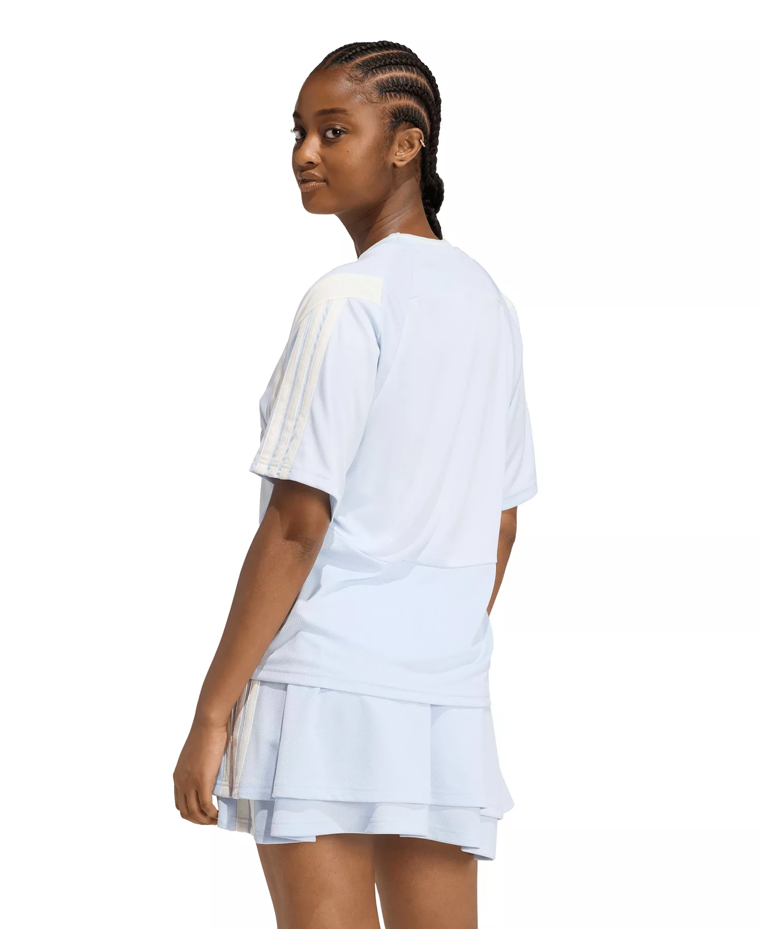 Women's Knitted Short-Sleeve T-Shirt - Black/Off White/White - L