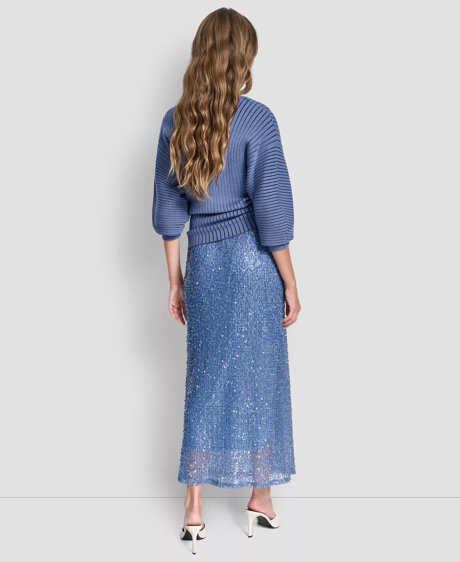 Women's Pull-On Knit Sequin Skirt - Liberty Sky - L