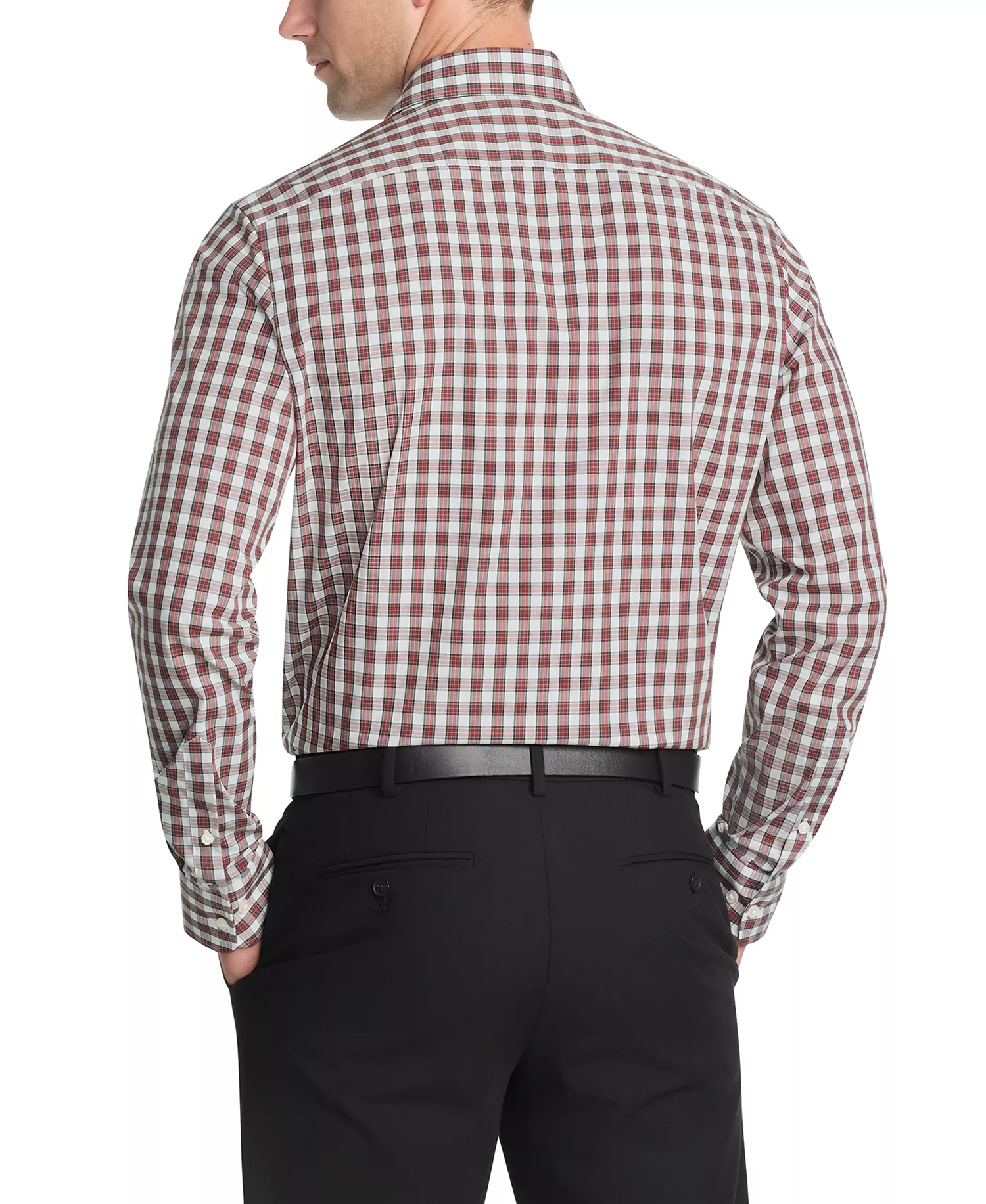 Men's Flex Dress Shirt, Regular & Slim Fit - Red Multi - 17 36/37