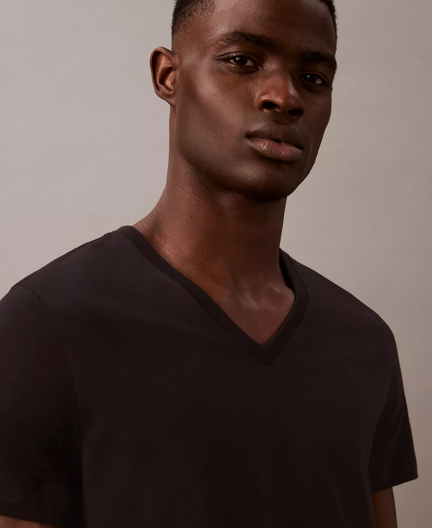 Men's 5-Pack Cotton Classics V-Neck T-Shirts - Black - L