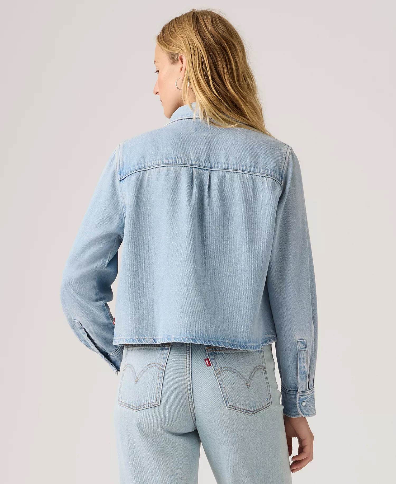 Premium Women's Logan Point Collar Shacket - Tencel Blasted Stone Top - L