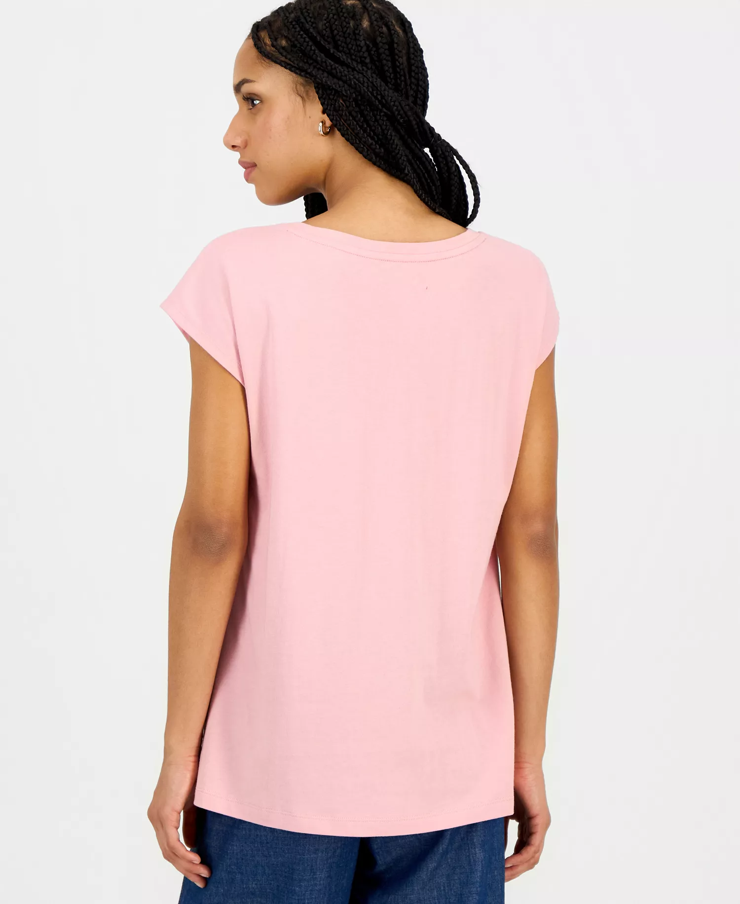 Nautica Women's Round-Neck Embellished-Heart T-Shirt  - Bridal Rose - L