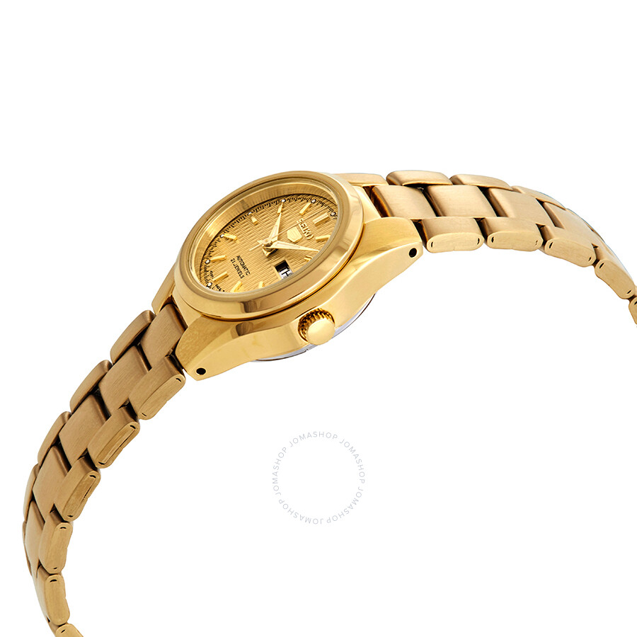 Seiko Series 5 Automatic Gold Dial Ladies Watch