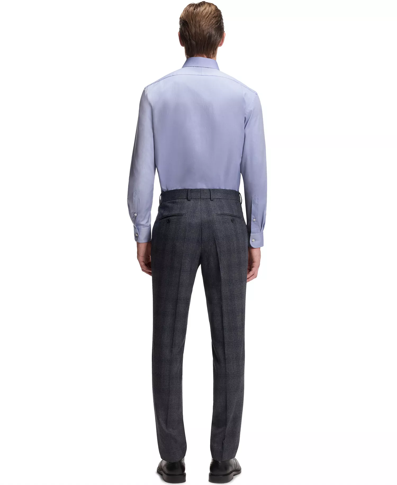 Men's BECKHAM x BOSS Oxford Cotton Slim-Fit Dress Shirt - Dark Blue - 16