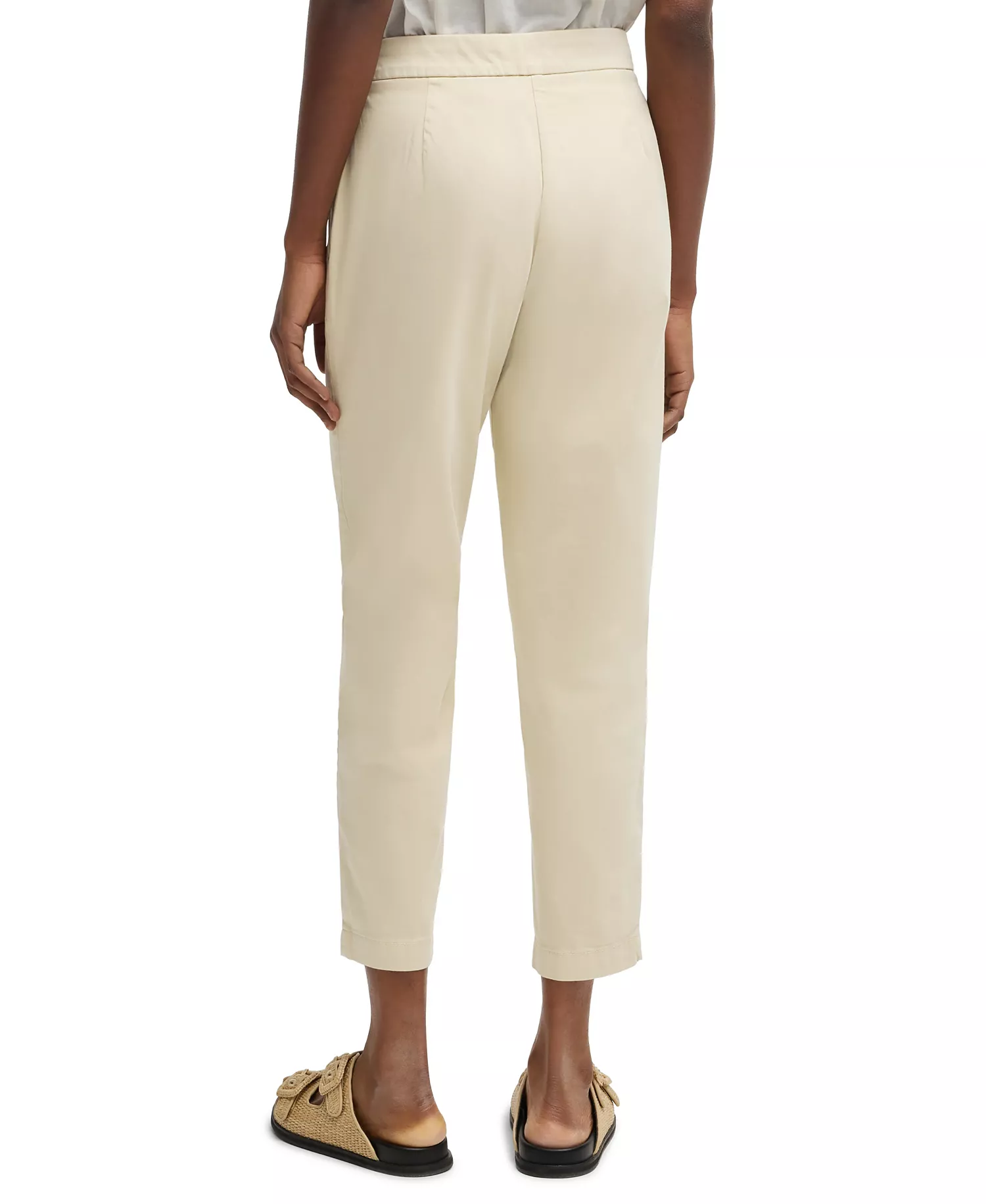 Women's Casual Satin Chino Pants - Open Beige - 0