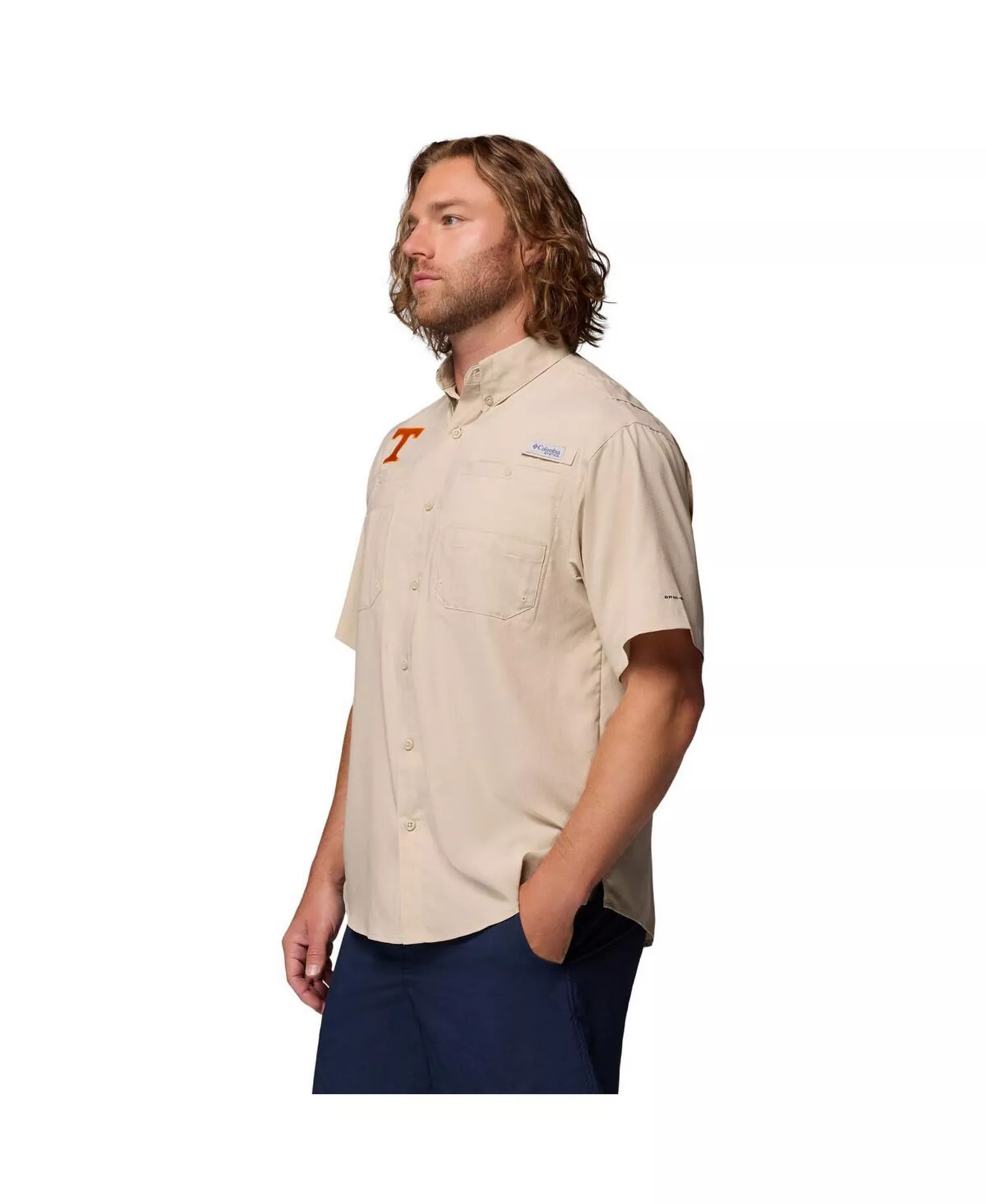 Men's Tan Tennessee Volunteers Tamiami Omni-Shade Button-Down Shirt - Tan - L