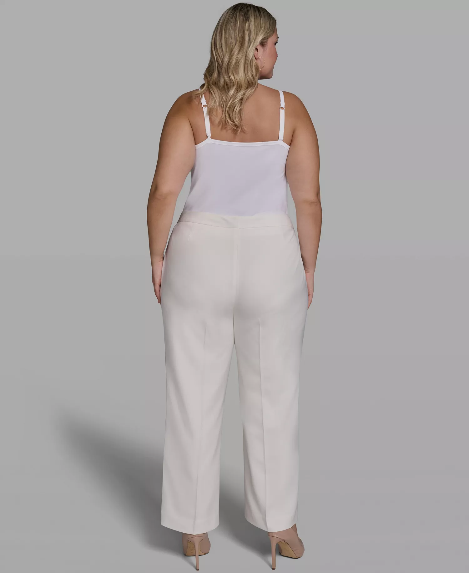 Plus Size Placed Floral Wide-Leg Pants - Soft White - 14W