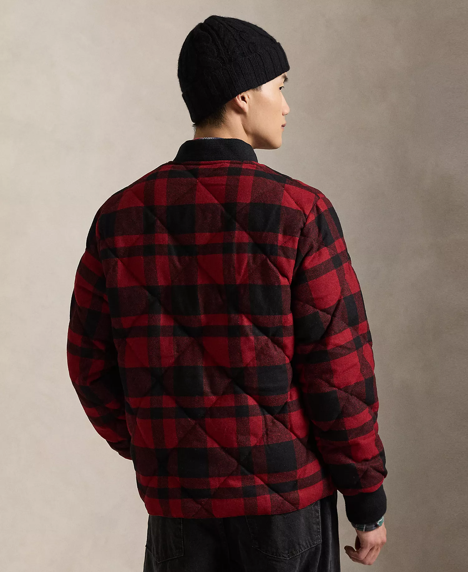 Men's Baseball Collar Buffalo Check Jacket - Buffalo Plaid - S