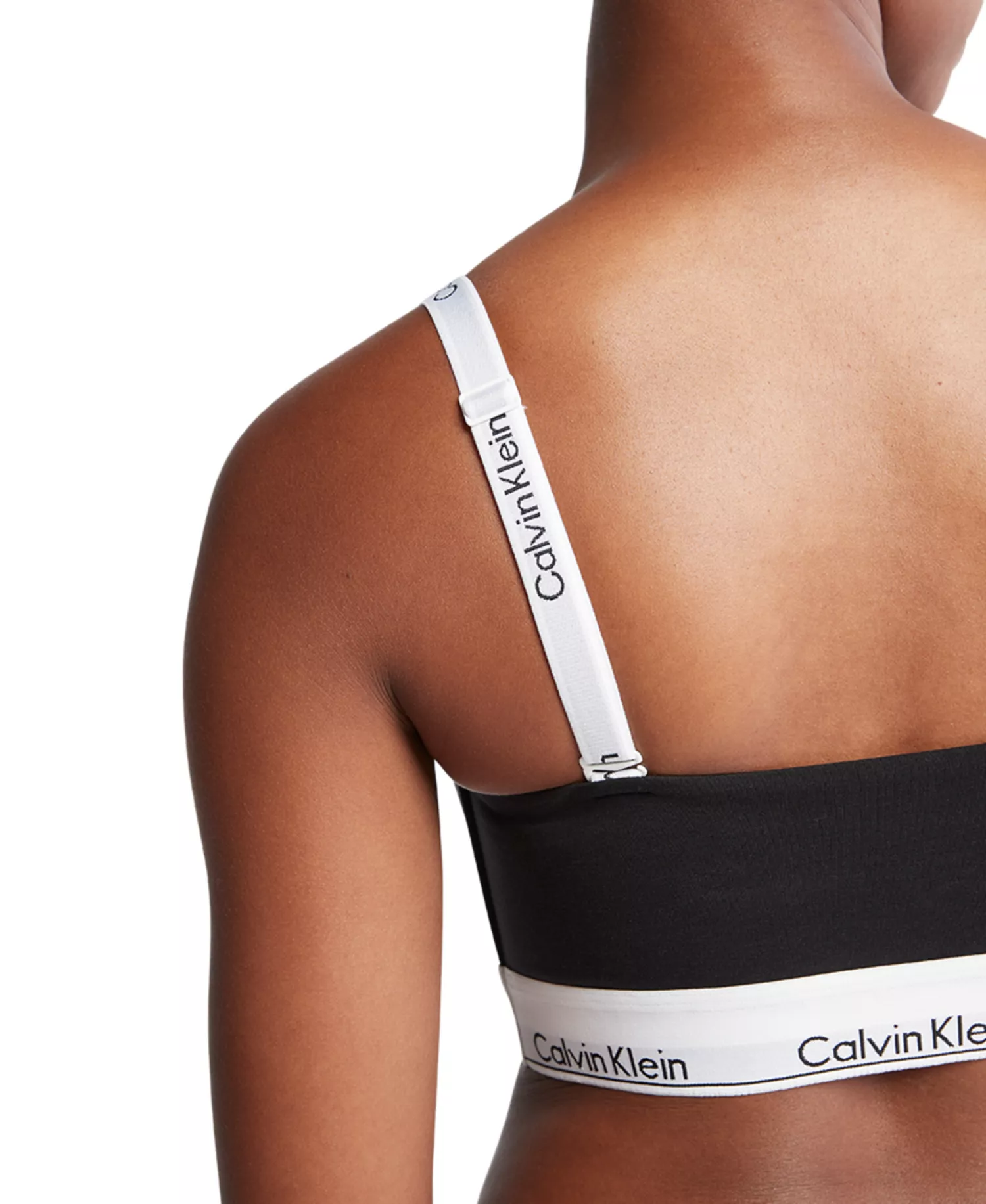 Calvin Klein Women's Modern Cotton Lightly Lined Bandeau Bralette QF7628 - Black - S