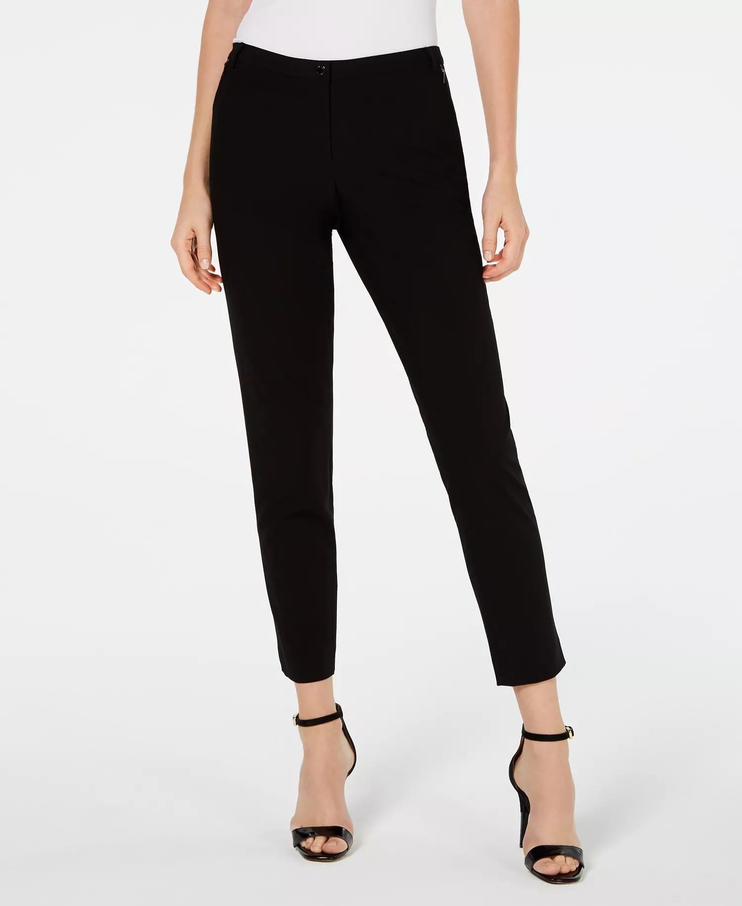 Slim Fit Ankle Length Pants - Black - 12