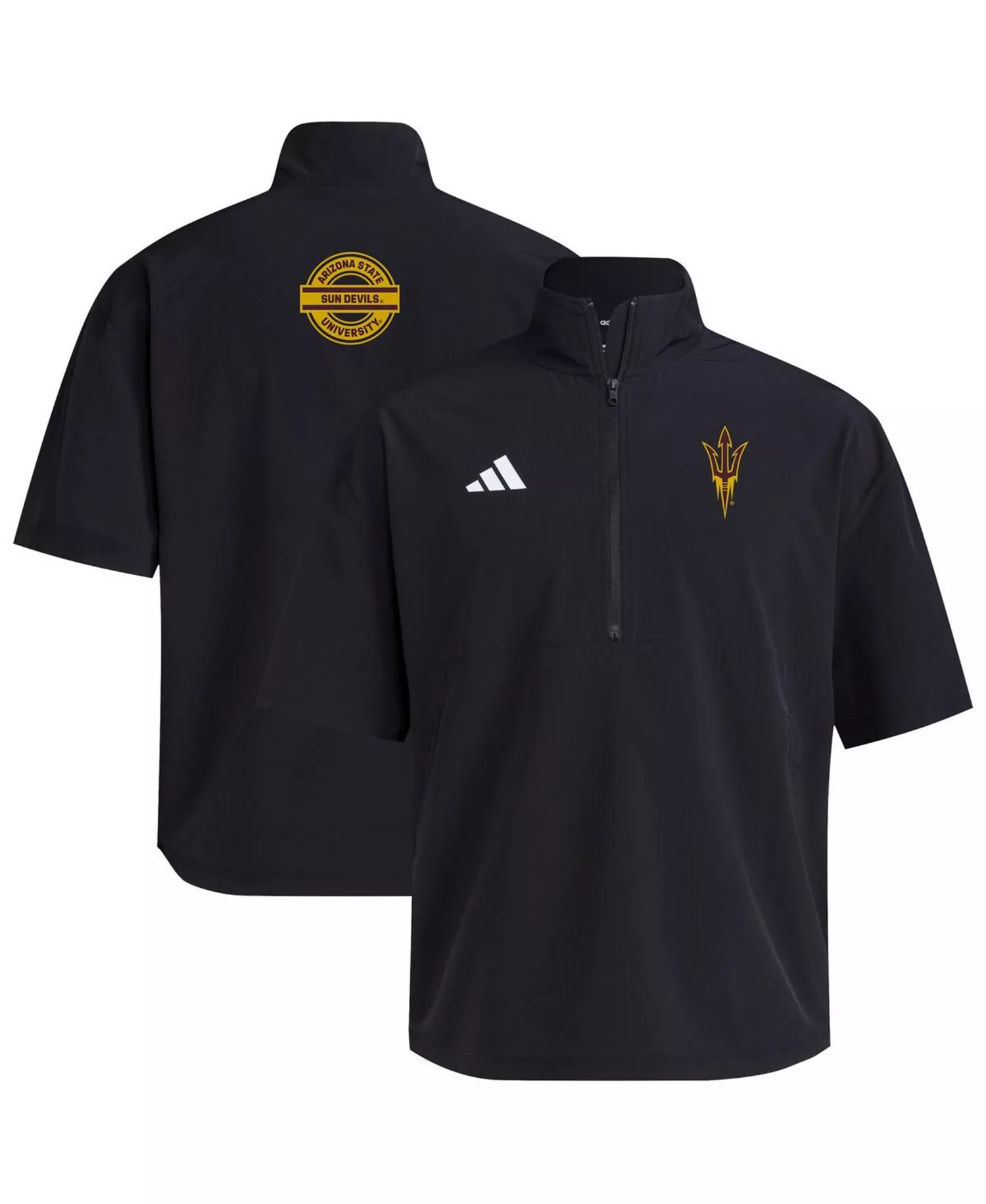 Men's Black Arizona State Sun Devils 2024 Half-Zip Short Sleeve Training Jacket - Black - M