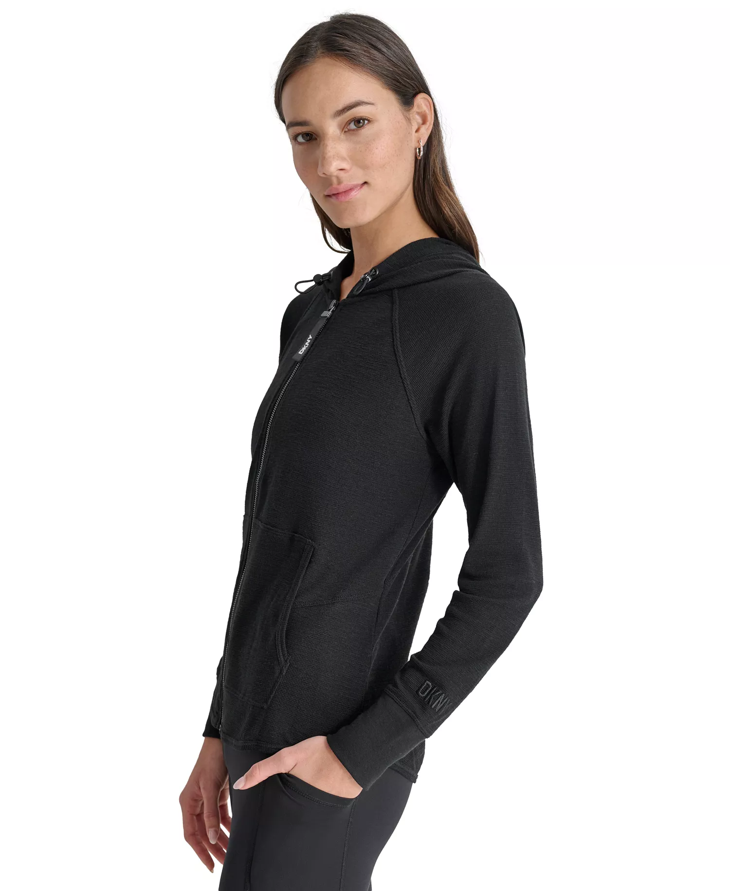 Women's Sport Zip-Front Hoodie - Black - L