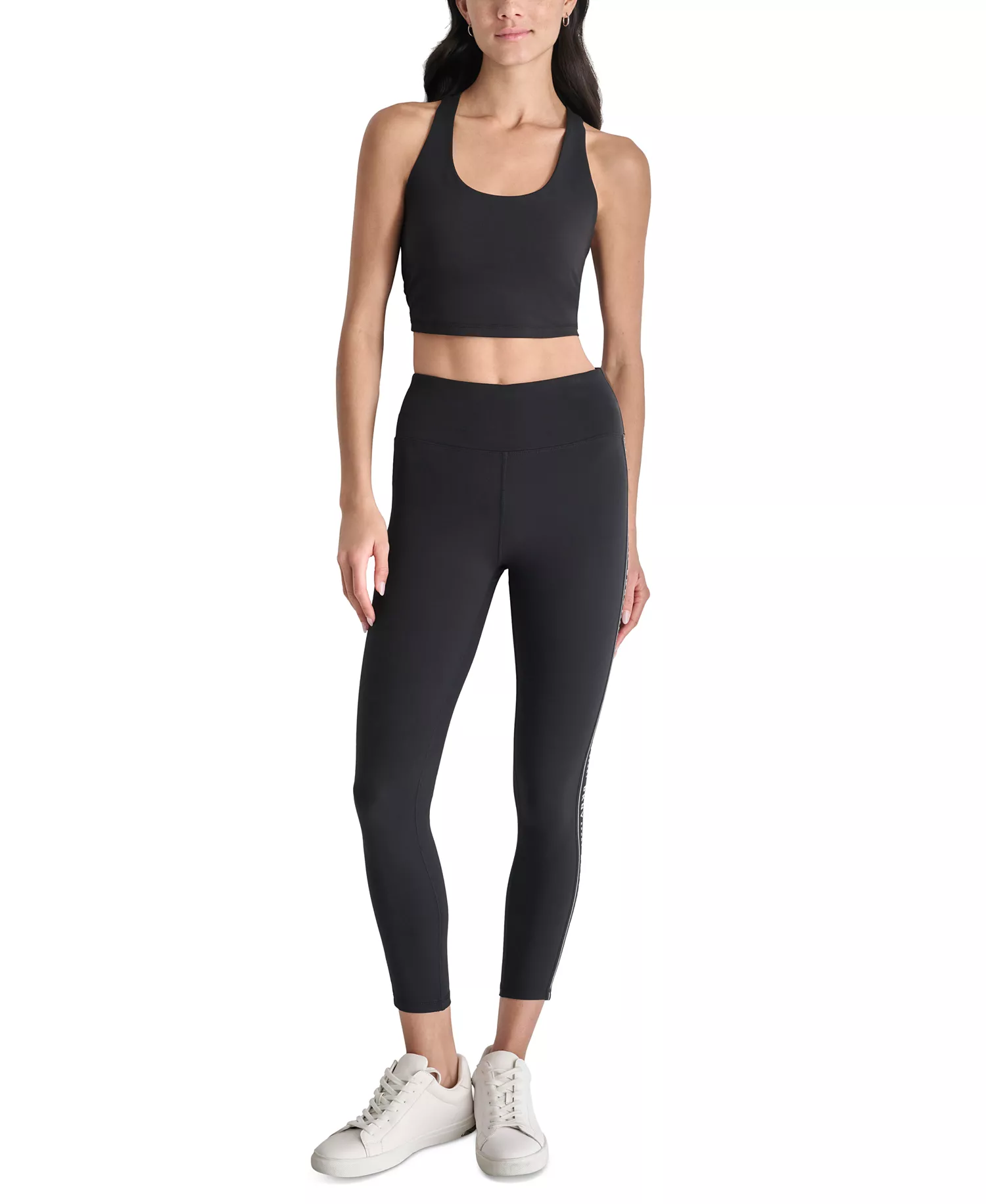 Women's High-Waist Logo Tape Leggings  - Blk/black - S