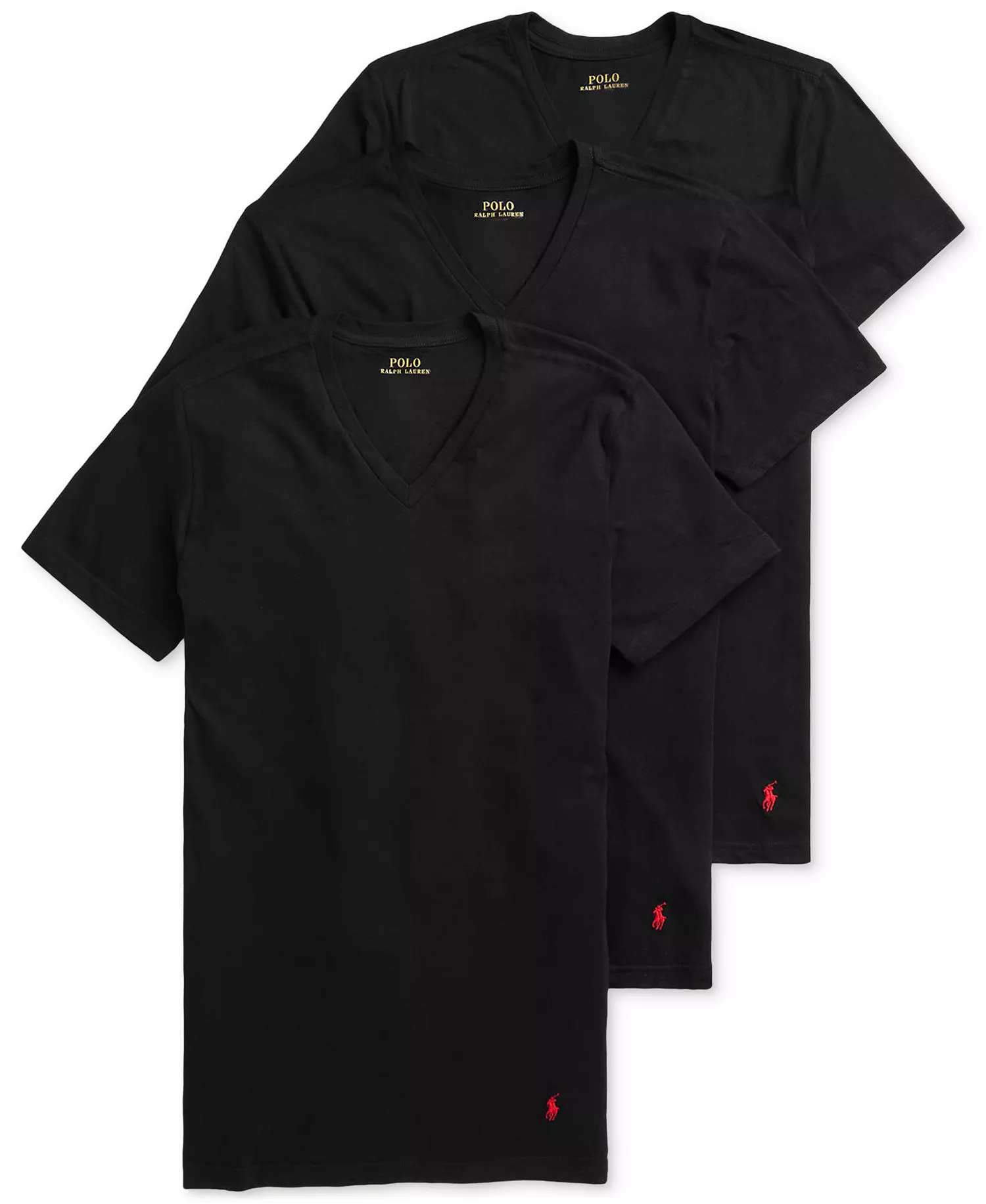 Men's 3-Pack Slim Fit V-Neck Undershirts - Black - L