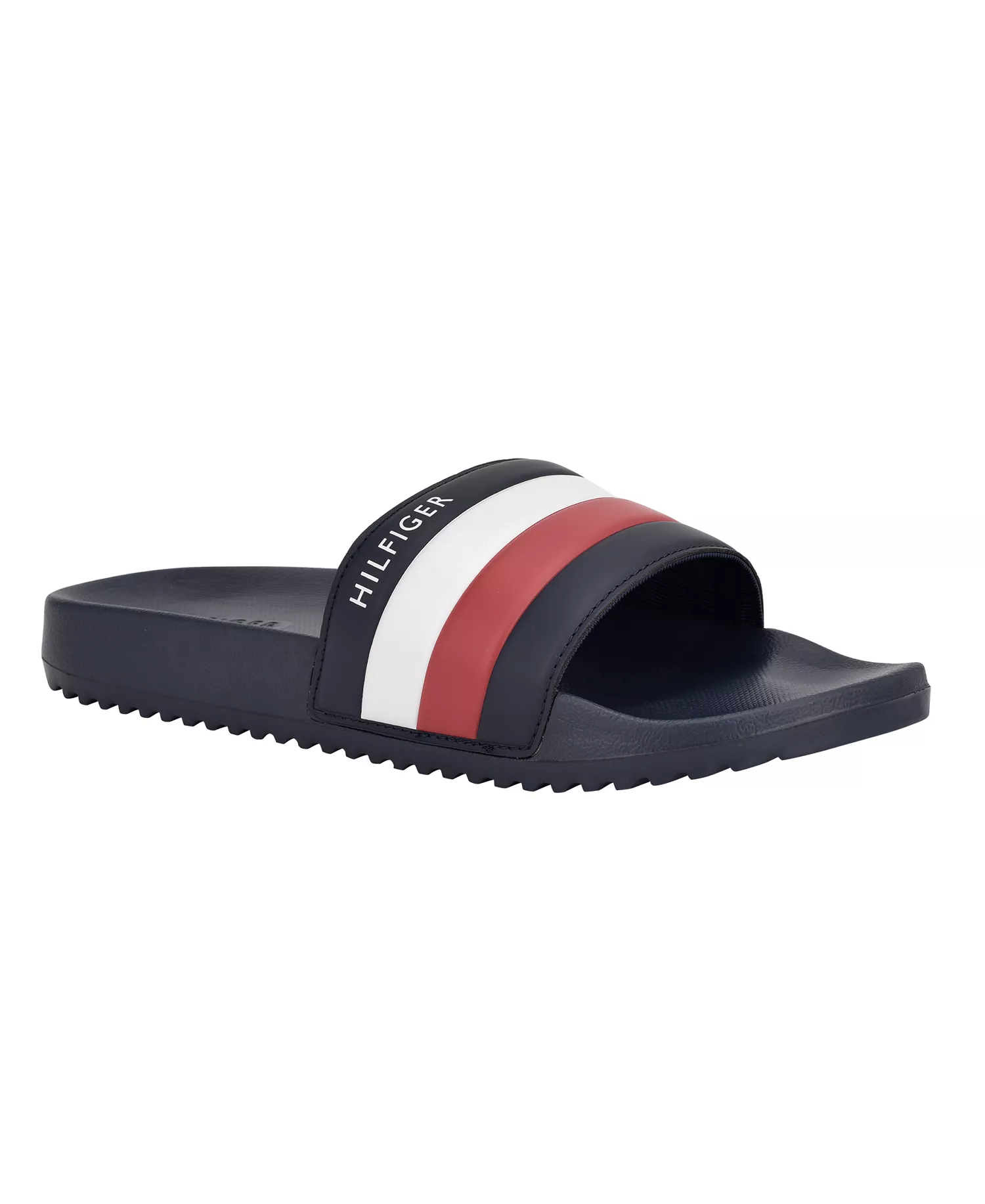 Men's Rozi Global Stripe Branding Pool Slide Sandals - Navy - 12M