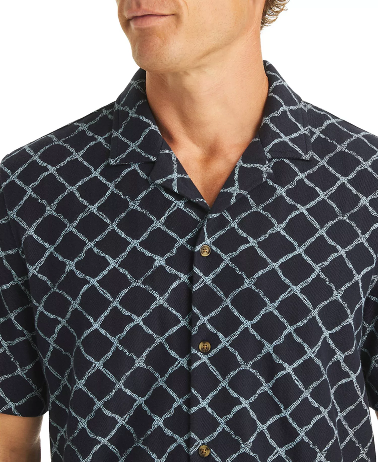 Men's Printed Short-Sleeve Polo Shirt - Navy Seas - 2XL