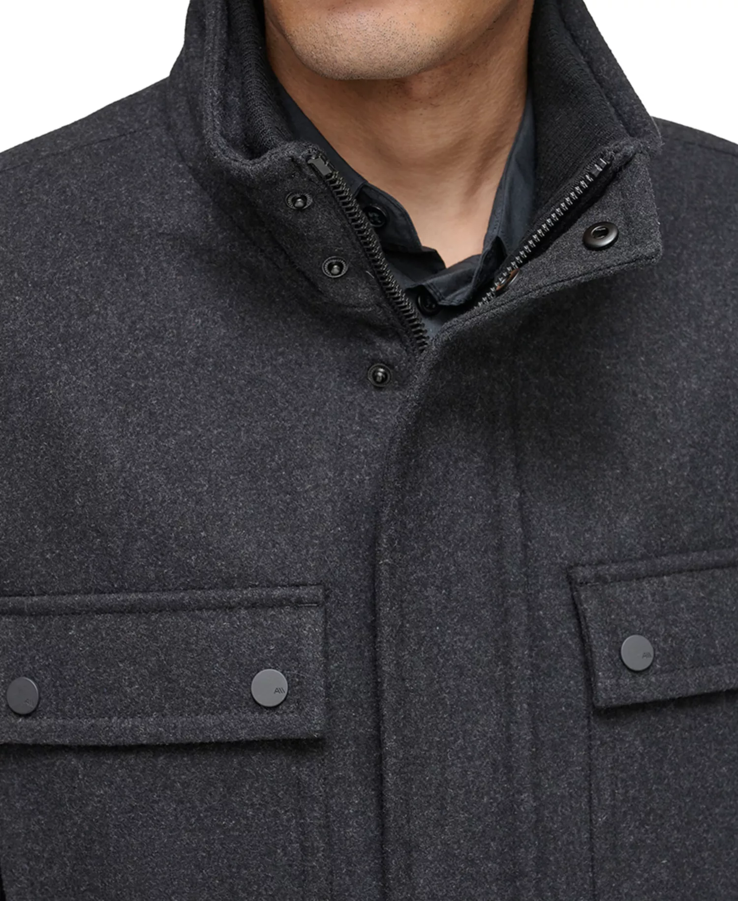 Men's Dunbar Four Pocket Military-Inspired Jacket - Charcoal - 2XL