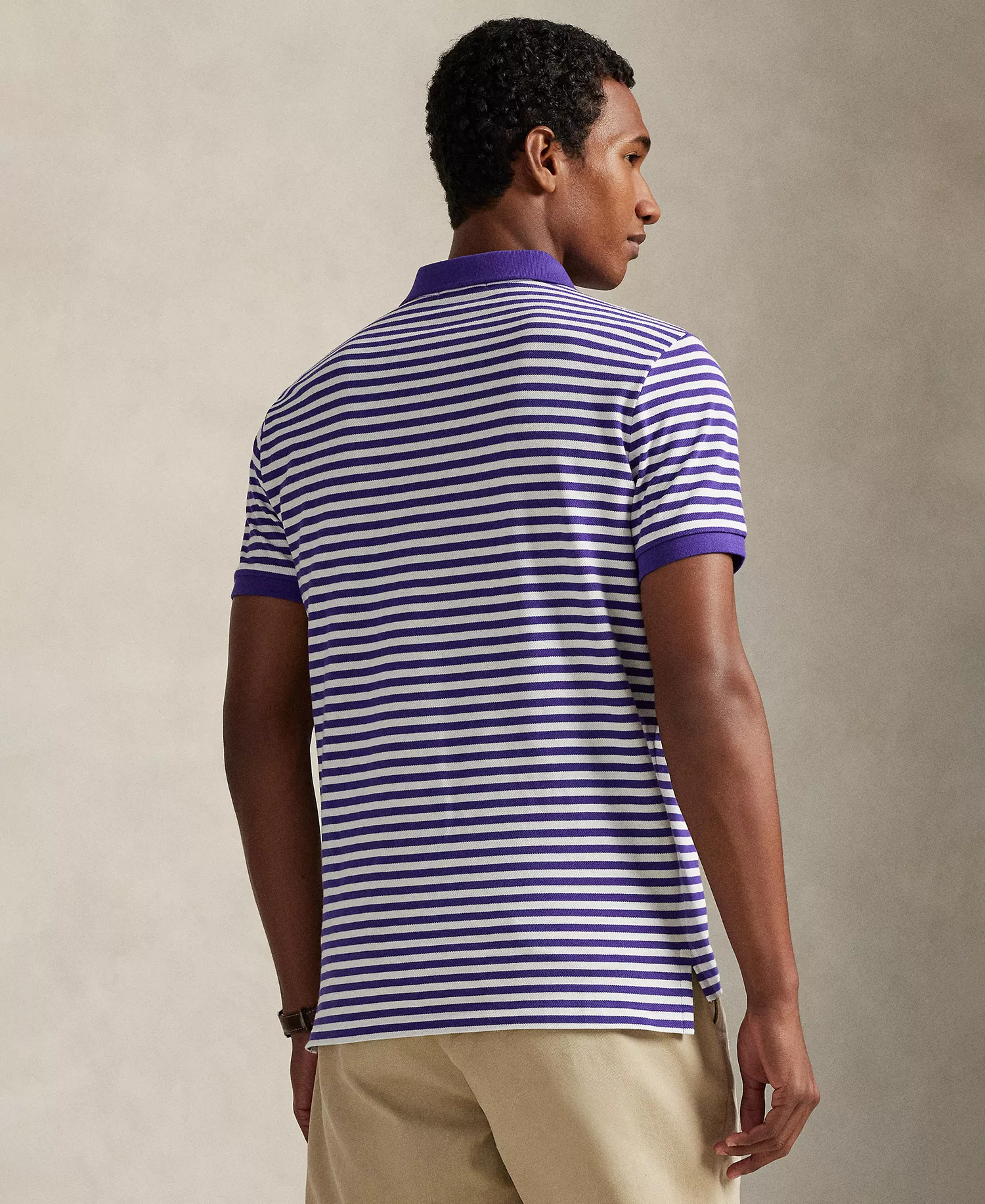 Men's Short-Sleeve Striped Shirt - Cabana Purple/White - 2XL