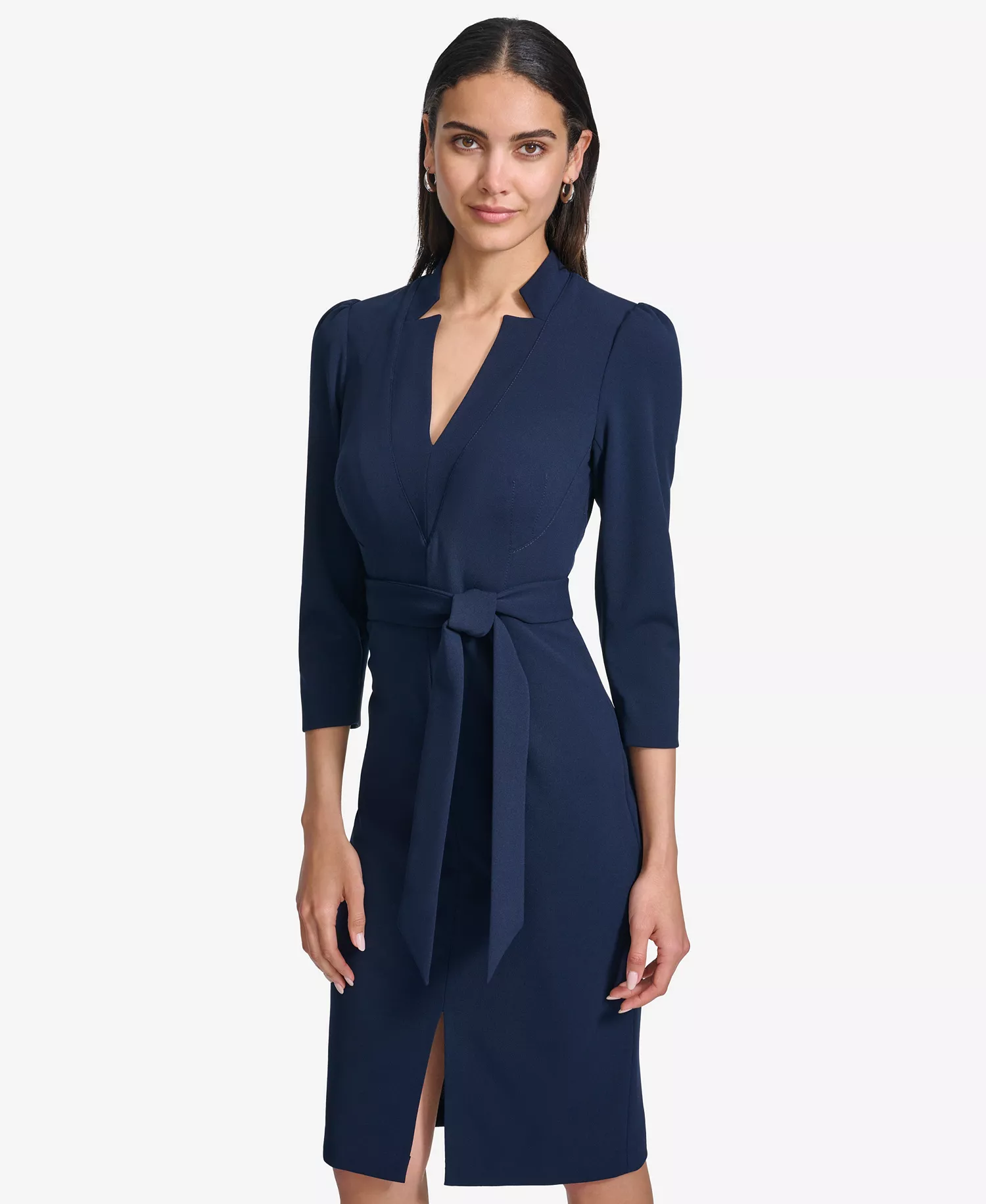 Women's 3/4-Sleeve Sheath Dress - Indigo - 6