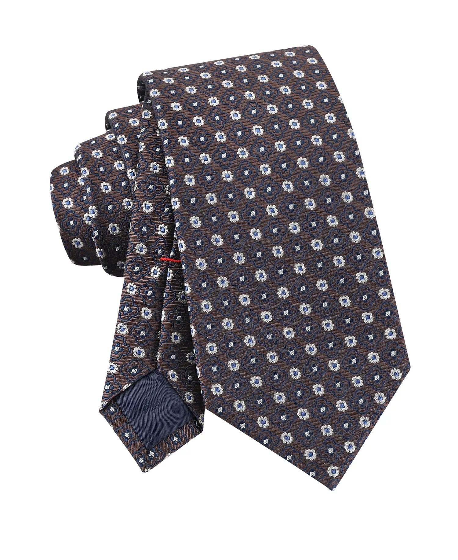 Men's Hugo Floral Medallion Pattern Classic Tie - Brown - ONE SIZE