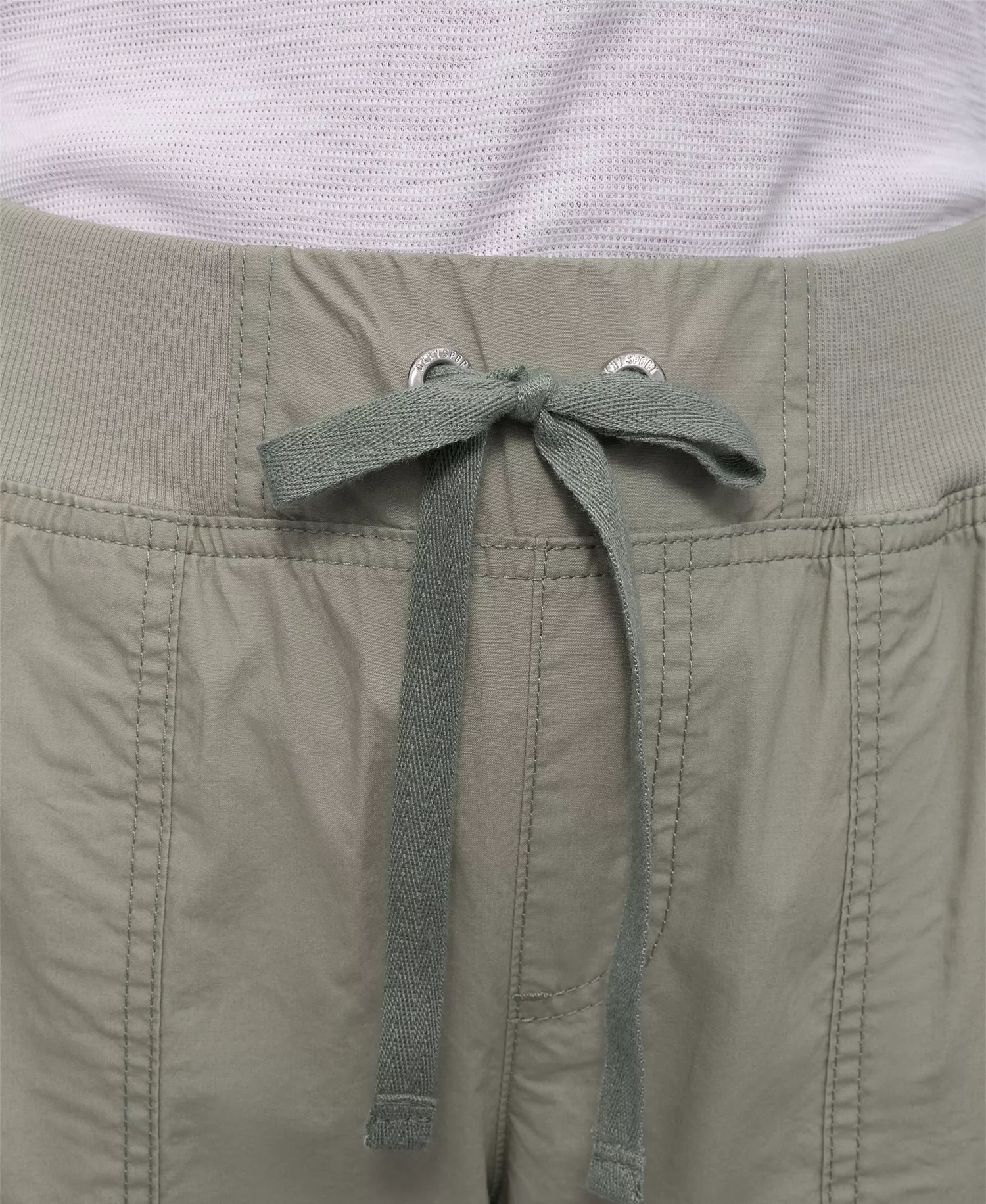 Women's Convertible Capri Cotton Poplin Cargo Pants - Bay Leaf - S