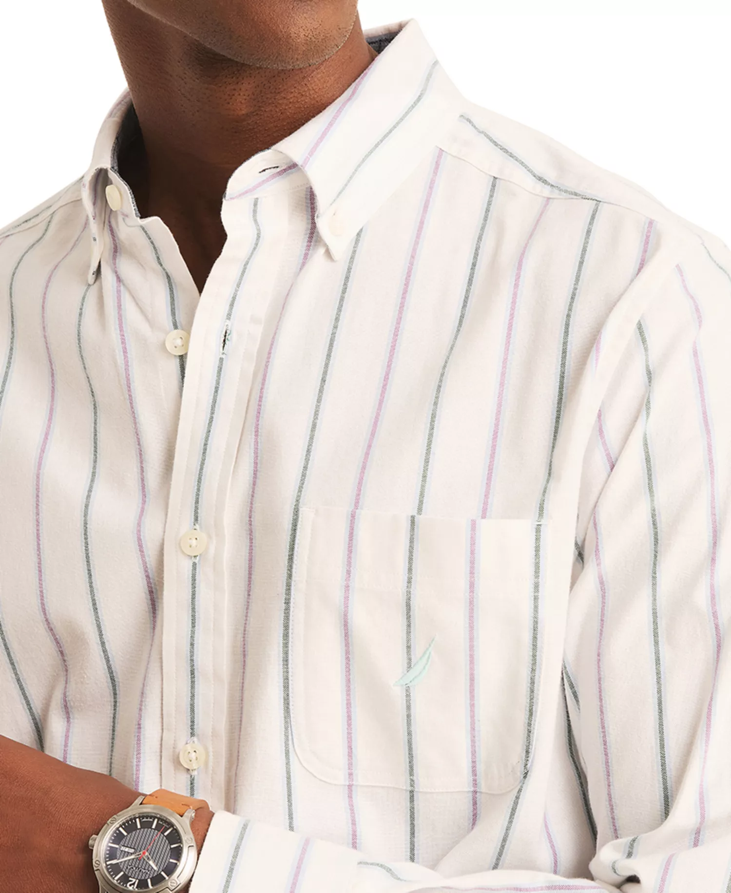 Men's Classic-Fit Stripe Button-Down Oxford Shirt  - Bright White - 2XL
