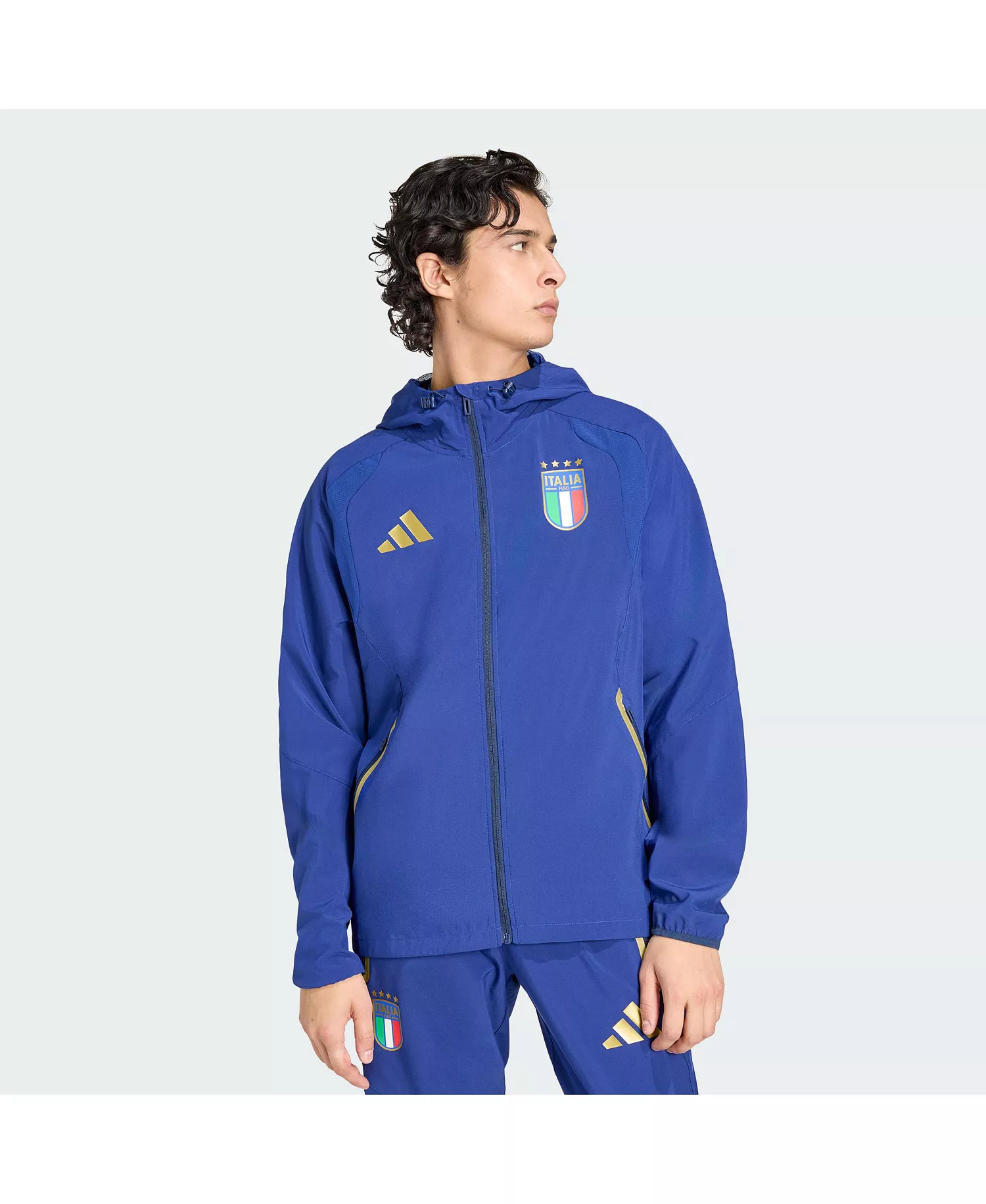 Men's Blue Italy National Team 2026 World Cup Travel Windbreaker Jacket - Blue - 2XL