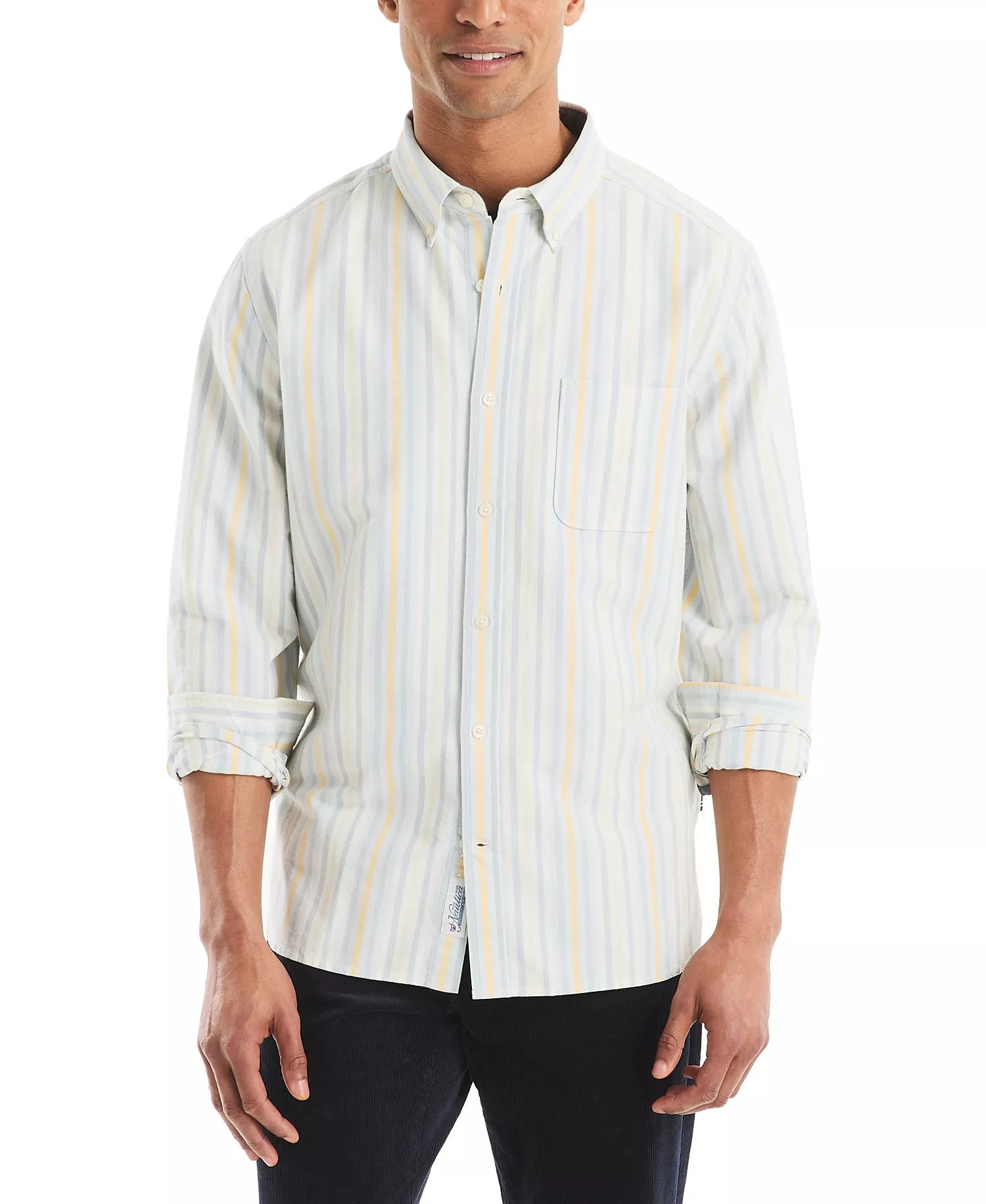 Men's Long Sleeve Button-Down Shirt - Sail White - 2XL