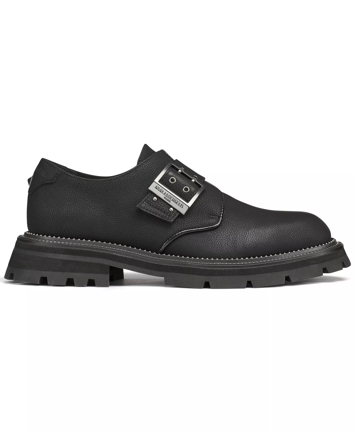 Men's Pebble Monk Strap Shoes - Black - 10.5M