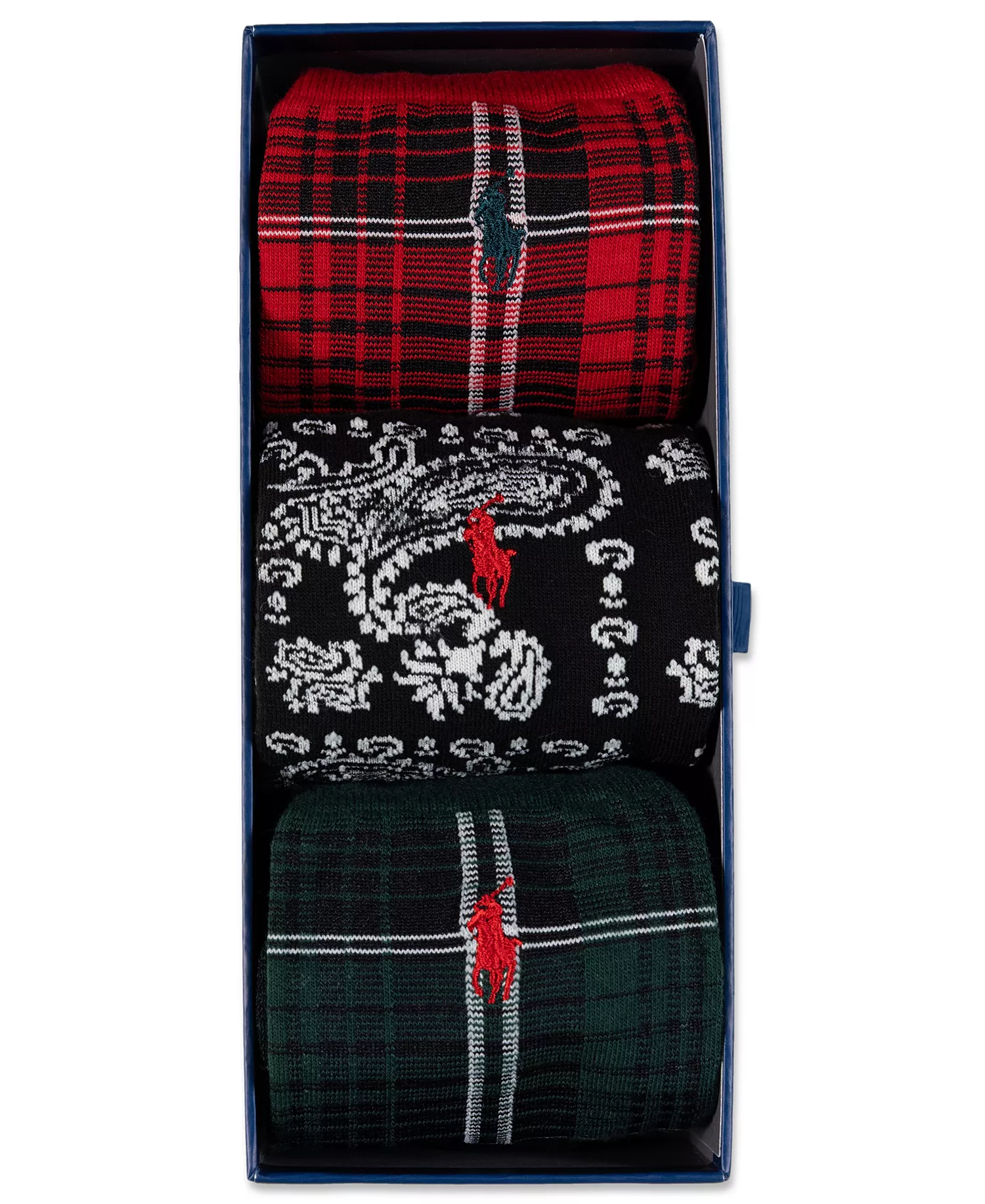 Men's 3-Pack Chopped Bandana And Plaid Socks Gift Box - Asst - 7-12