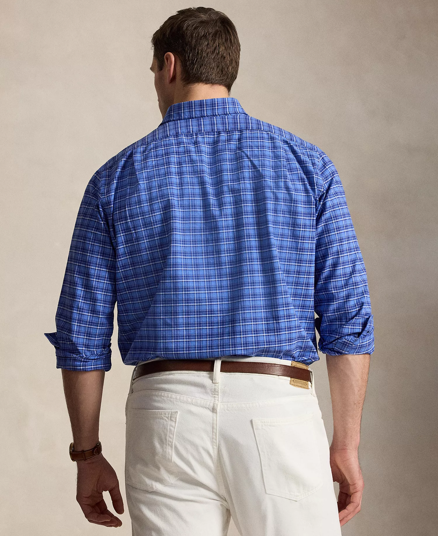 Men's Big & Tall Plaid Oxford Shirt - Blue Multi - 2LT